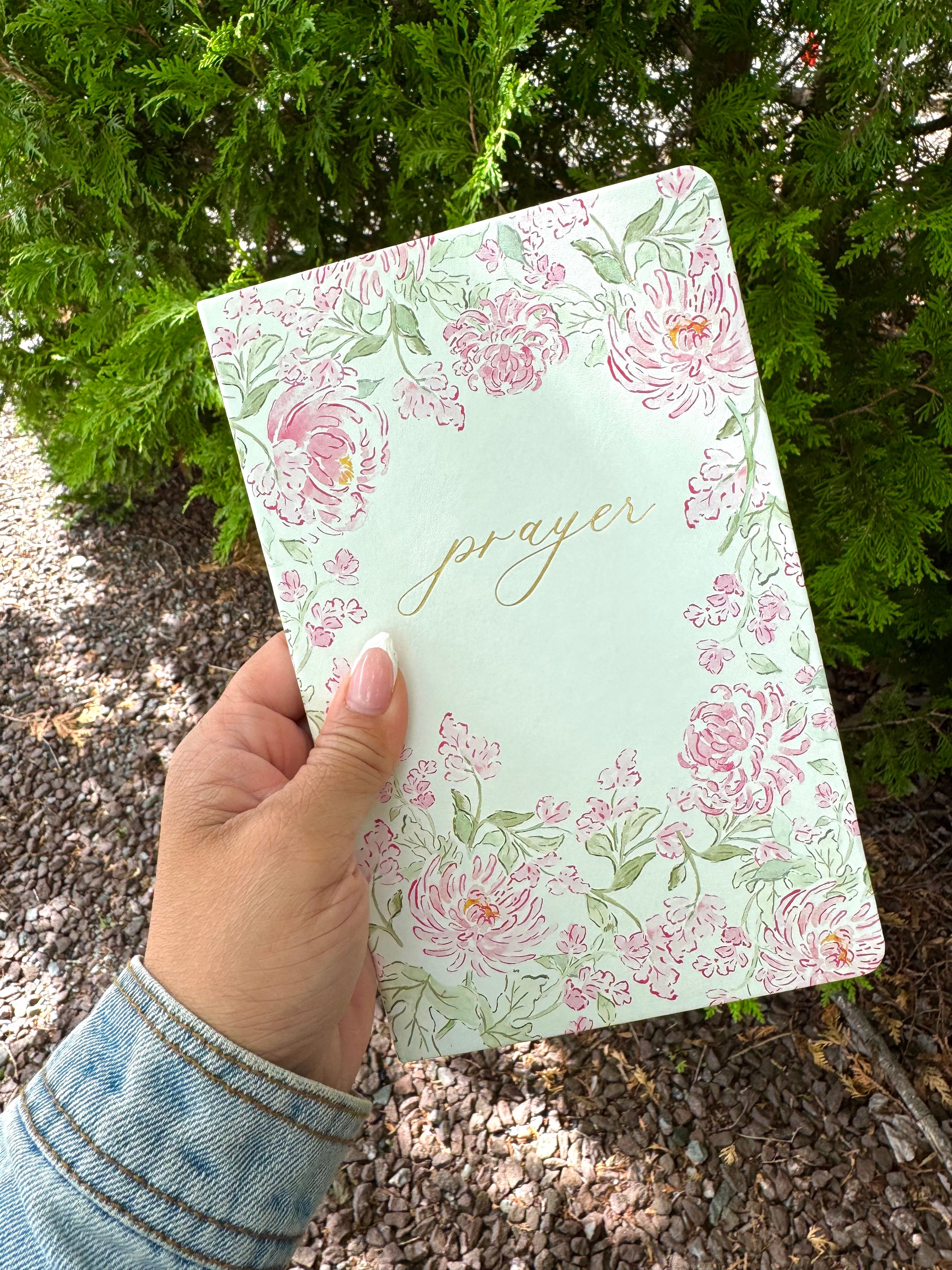 Light Green Floral Prayer Journal