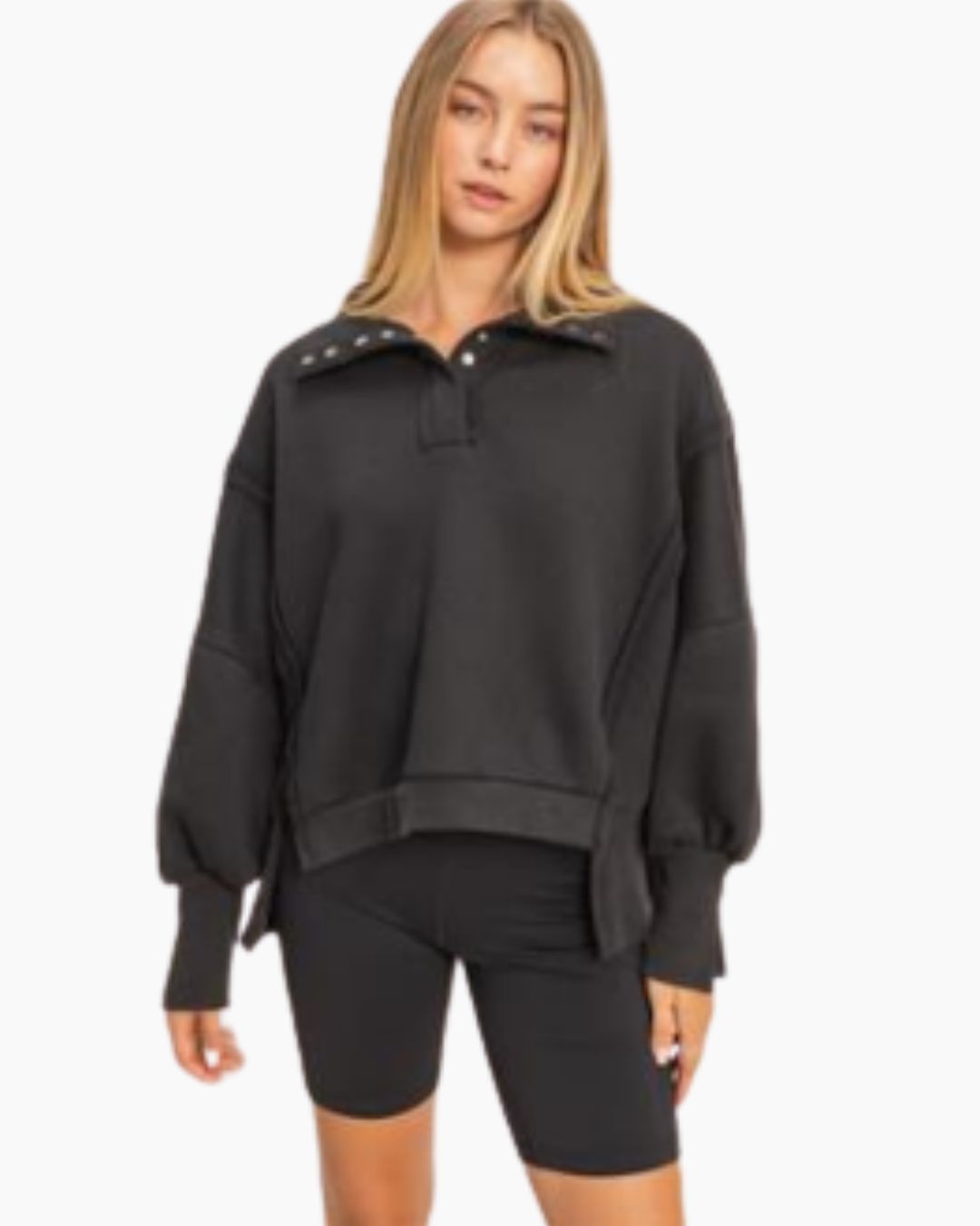 Quarter Button Sweatshirt