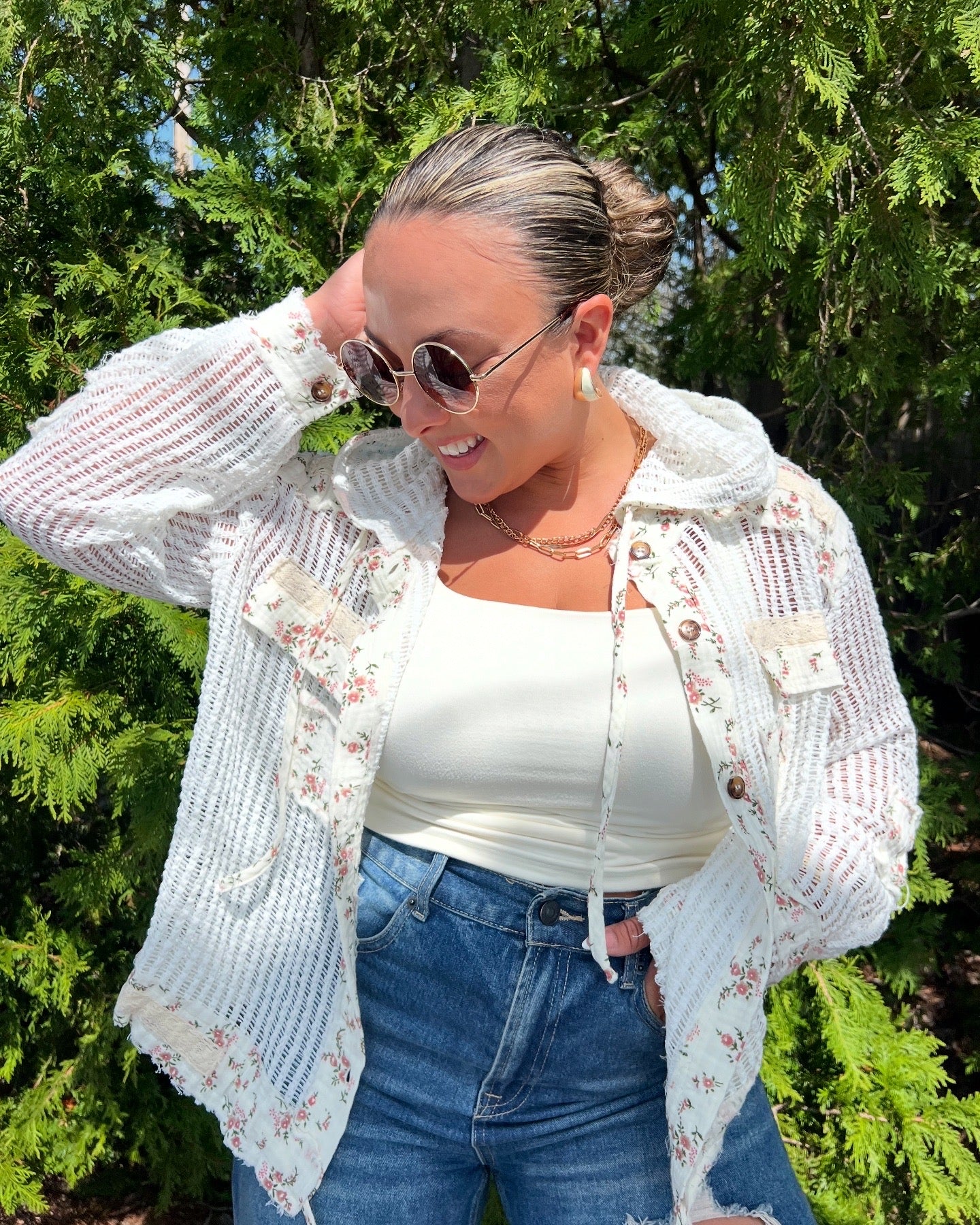 POL Exclusive Floral Cardigan