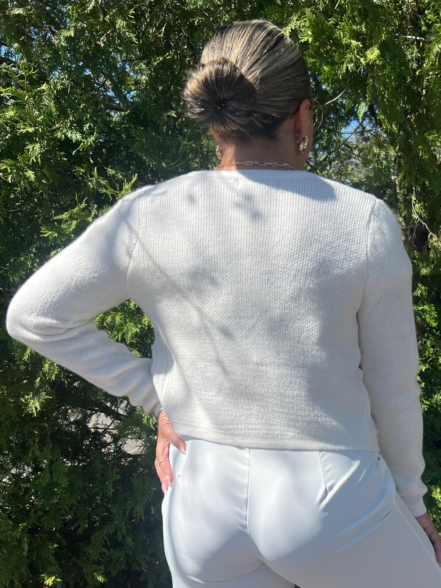 Muy Muy White Button Trousers