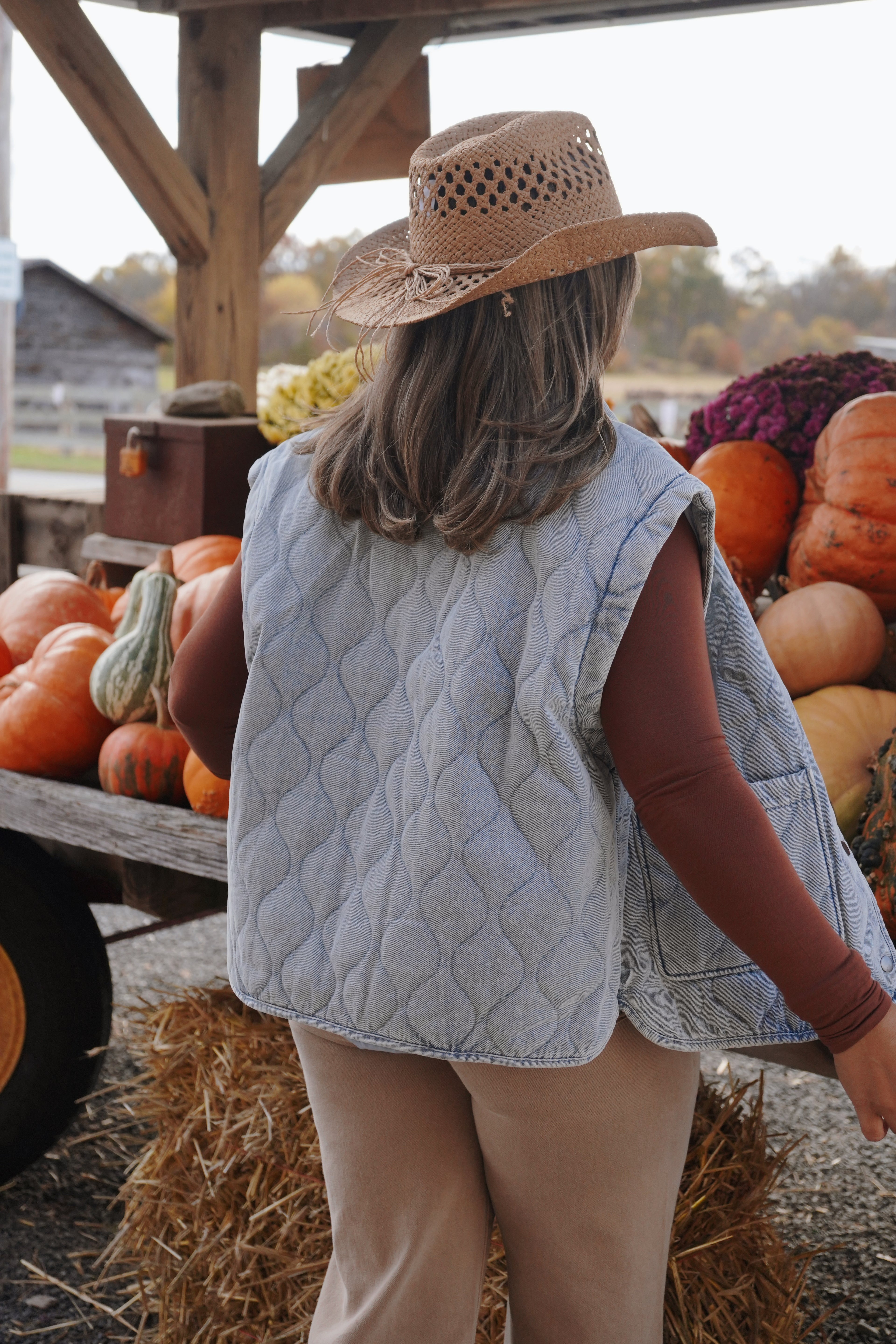 Denim Quilted Vest