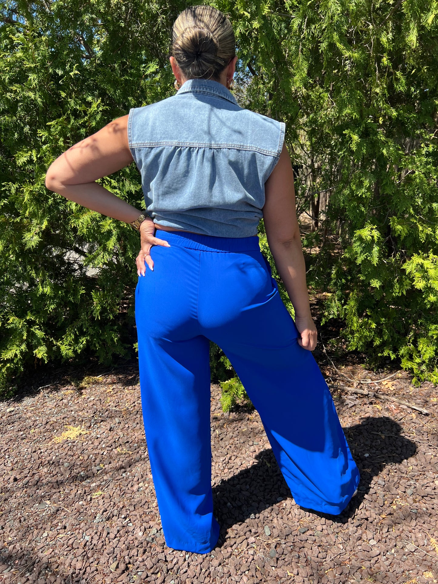 Blue Button Trousers