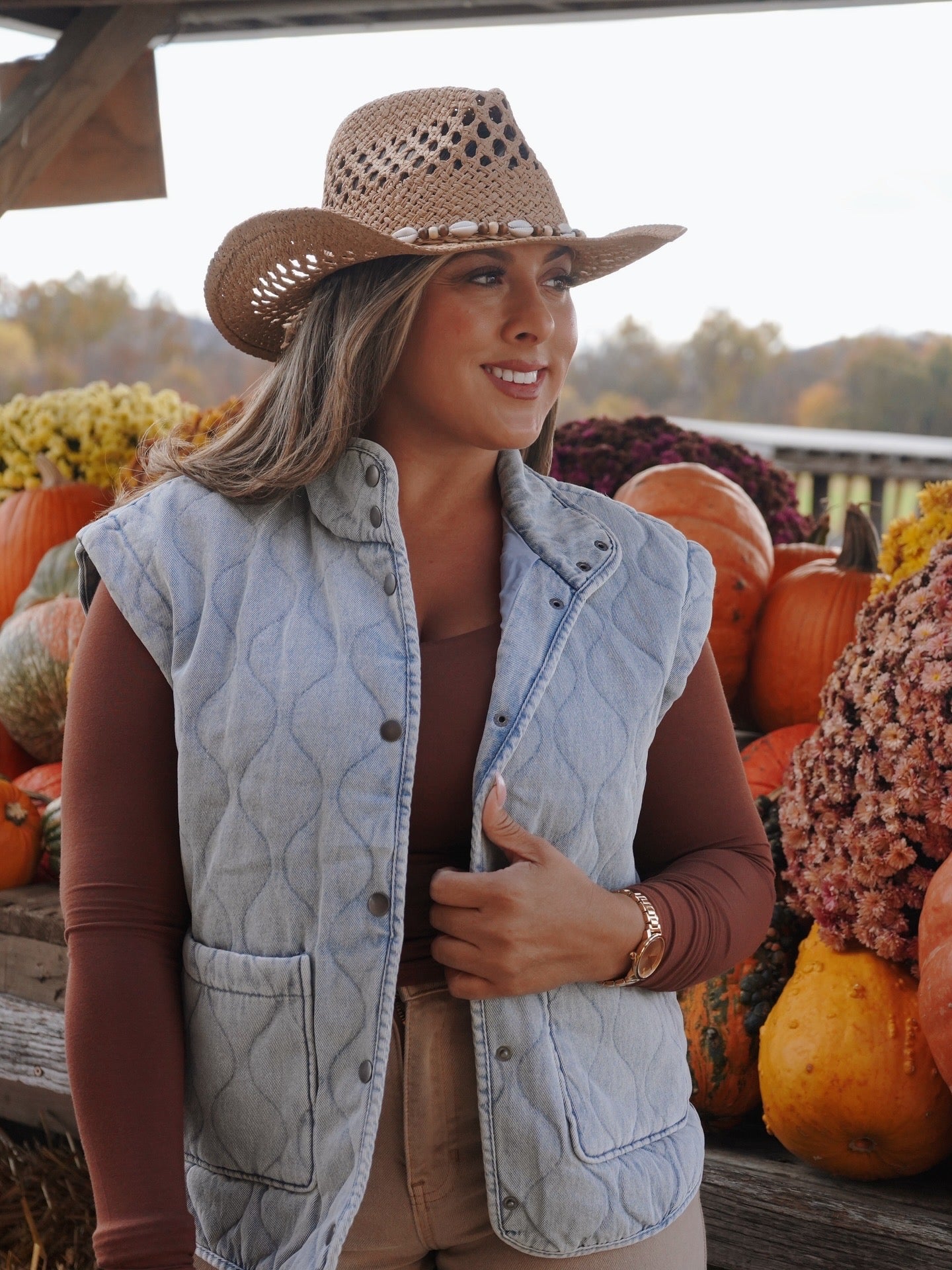 Denim Quilted Vest