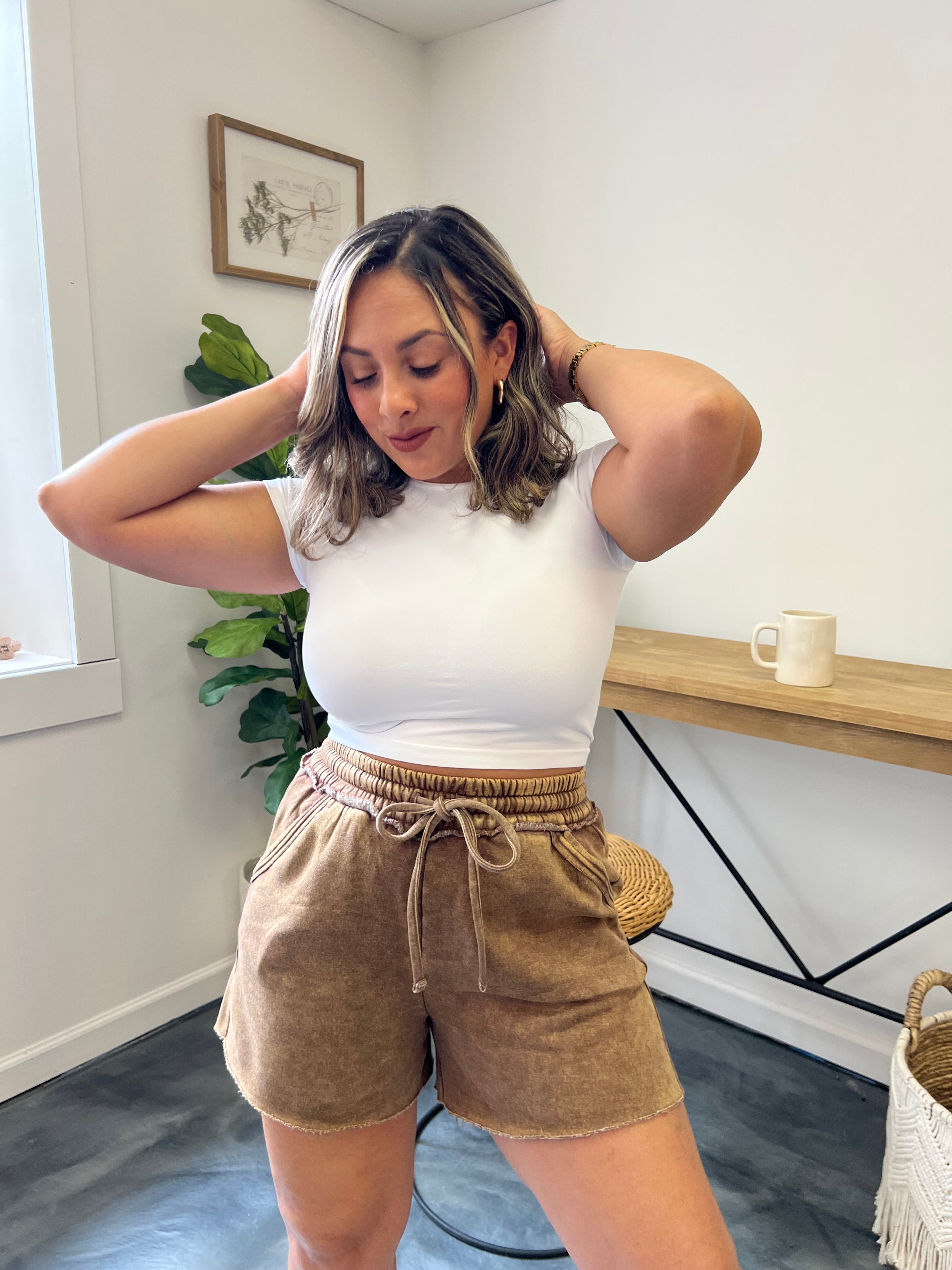Mocha Fleece Shorts