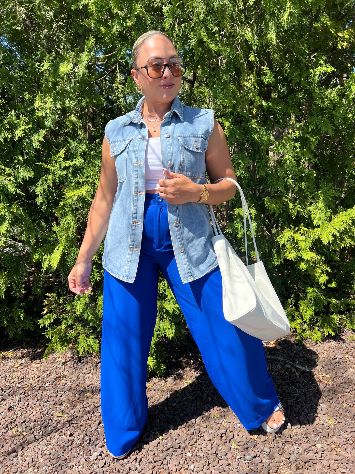 Blue Button Trousers