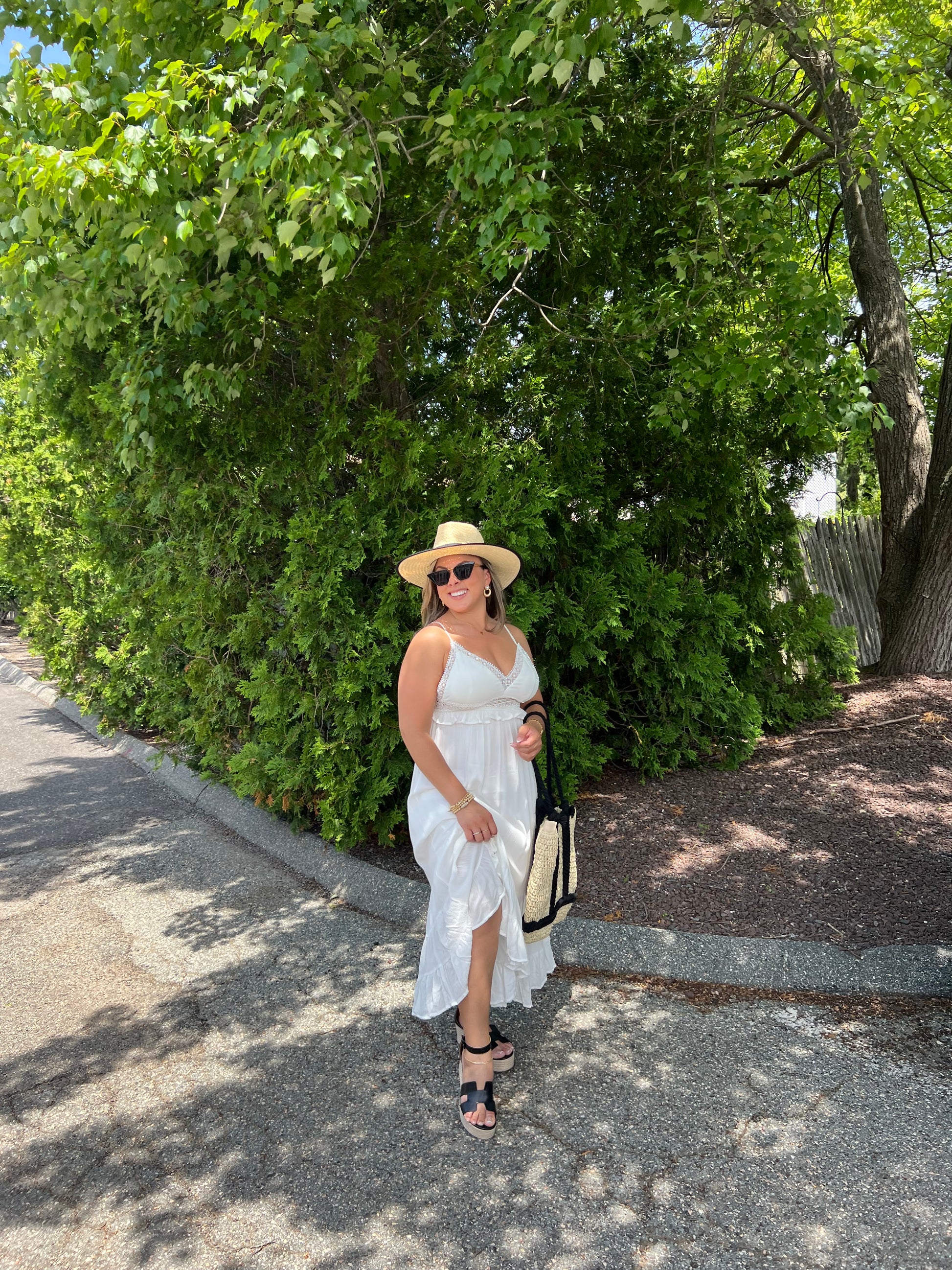 White Eyelet Maxi Dress