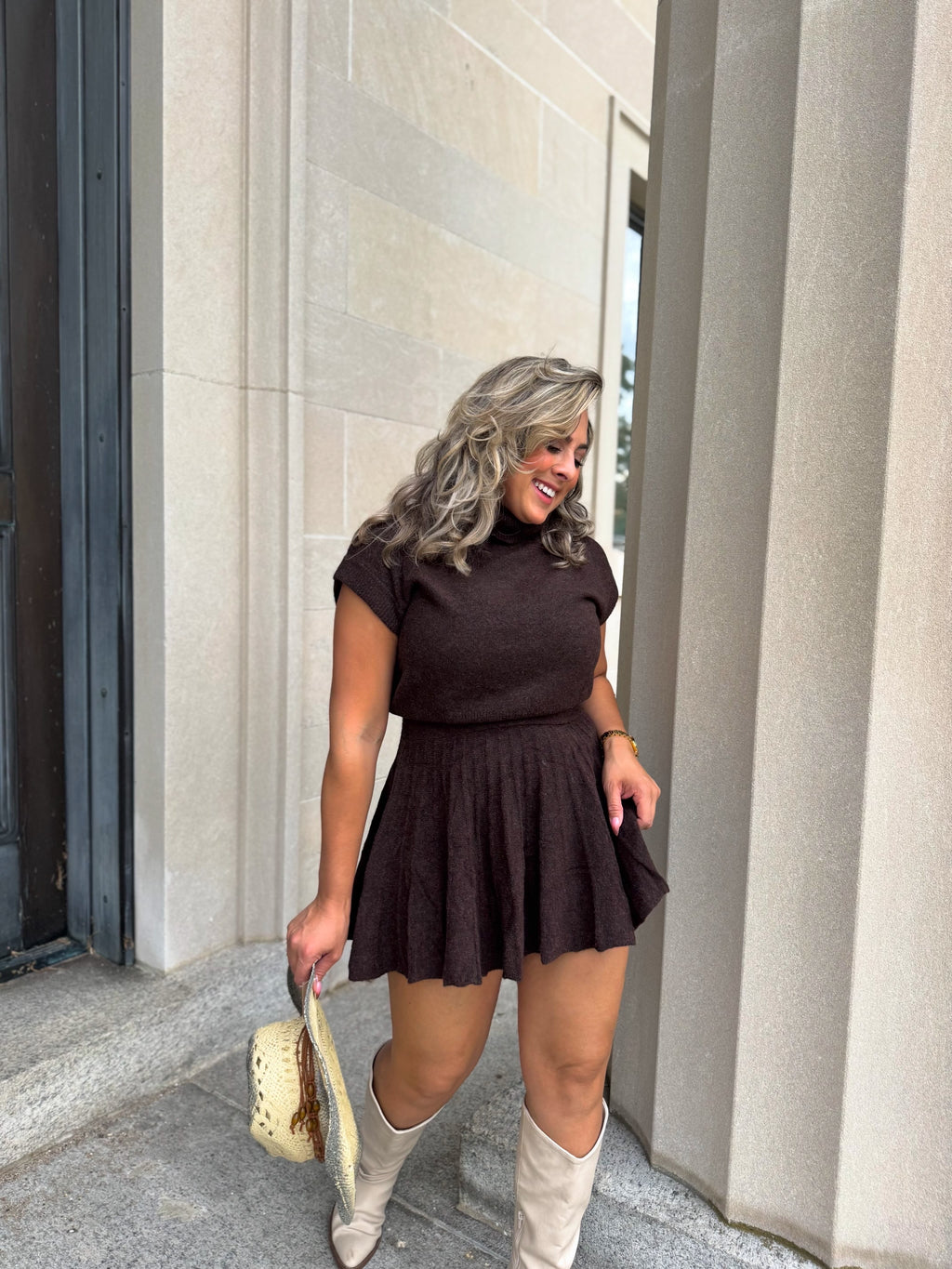 The Chocolate Teddy Skirt Set
