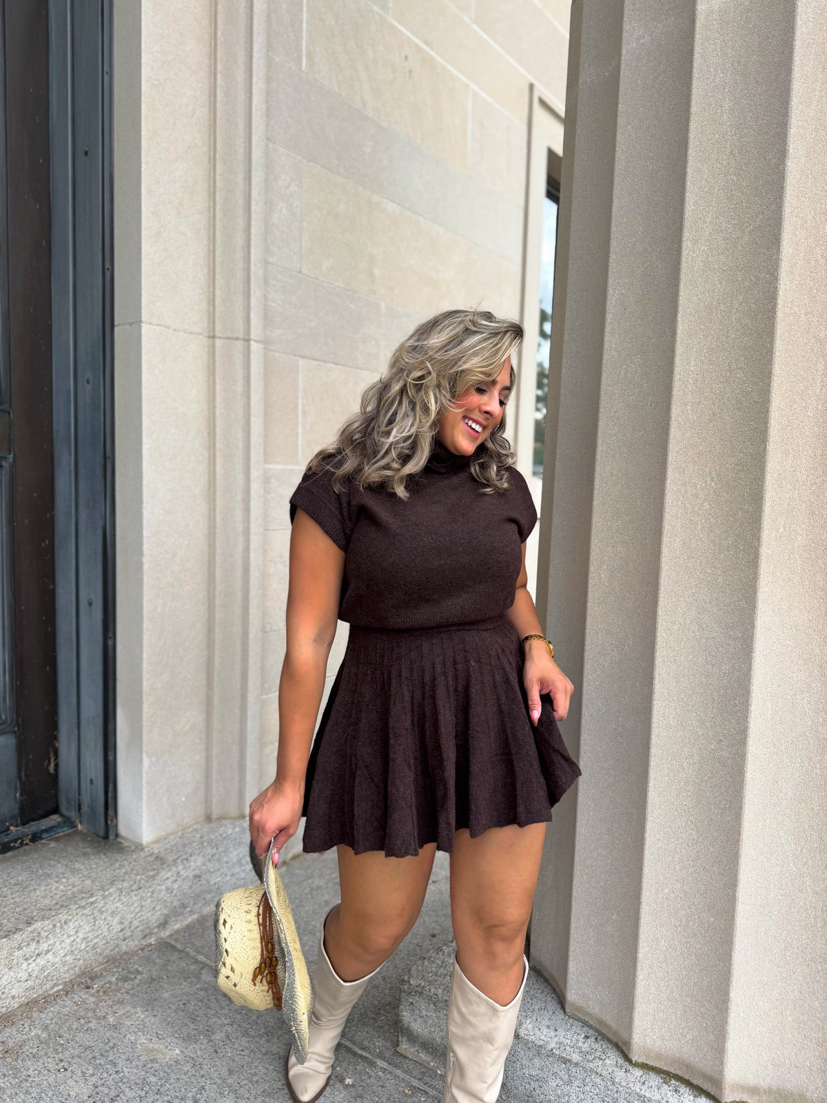 The Chocolate Teddy Skirt Set