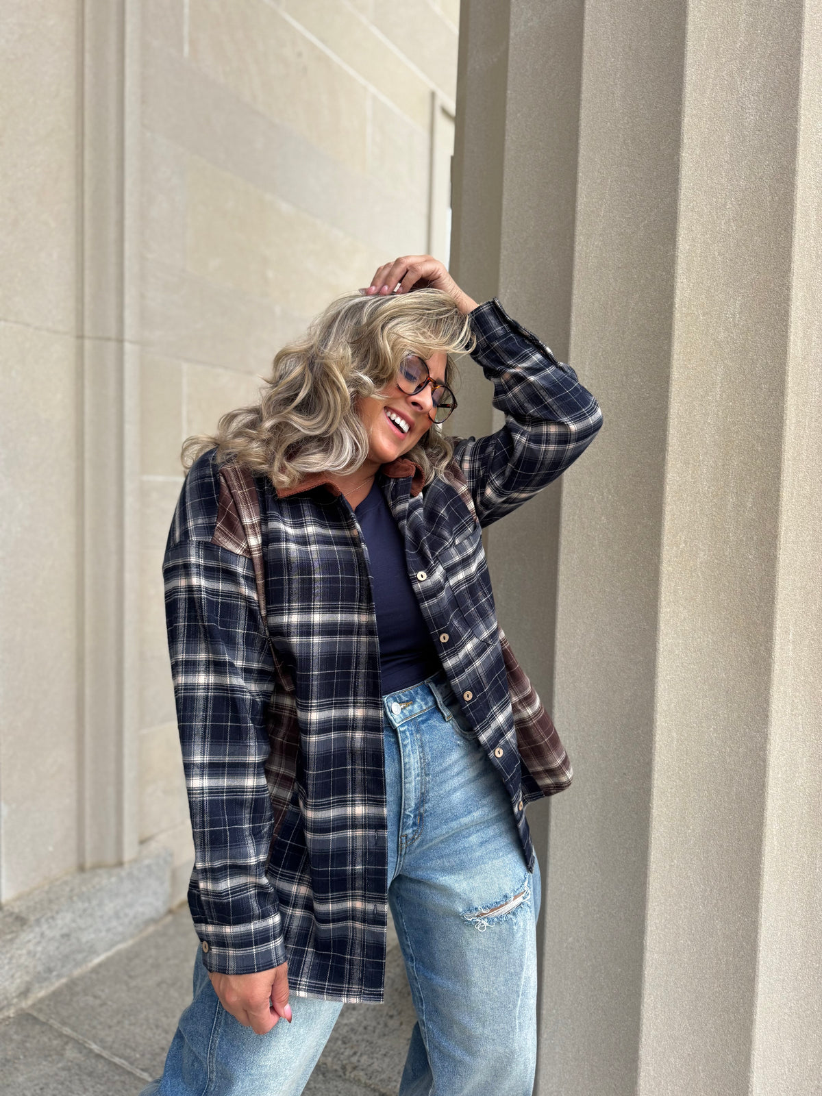 Navy Blend Cocoa Flannel