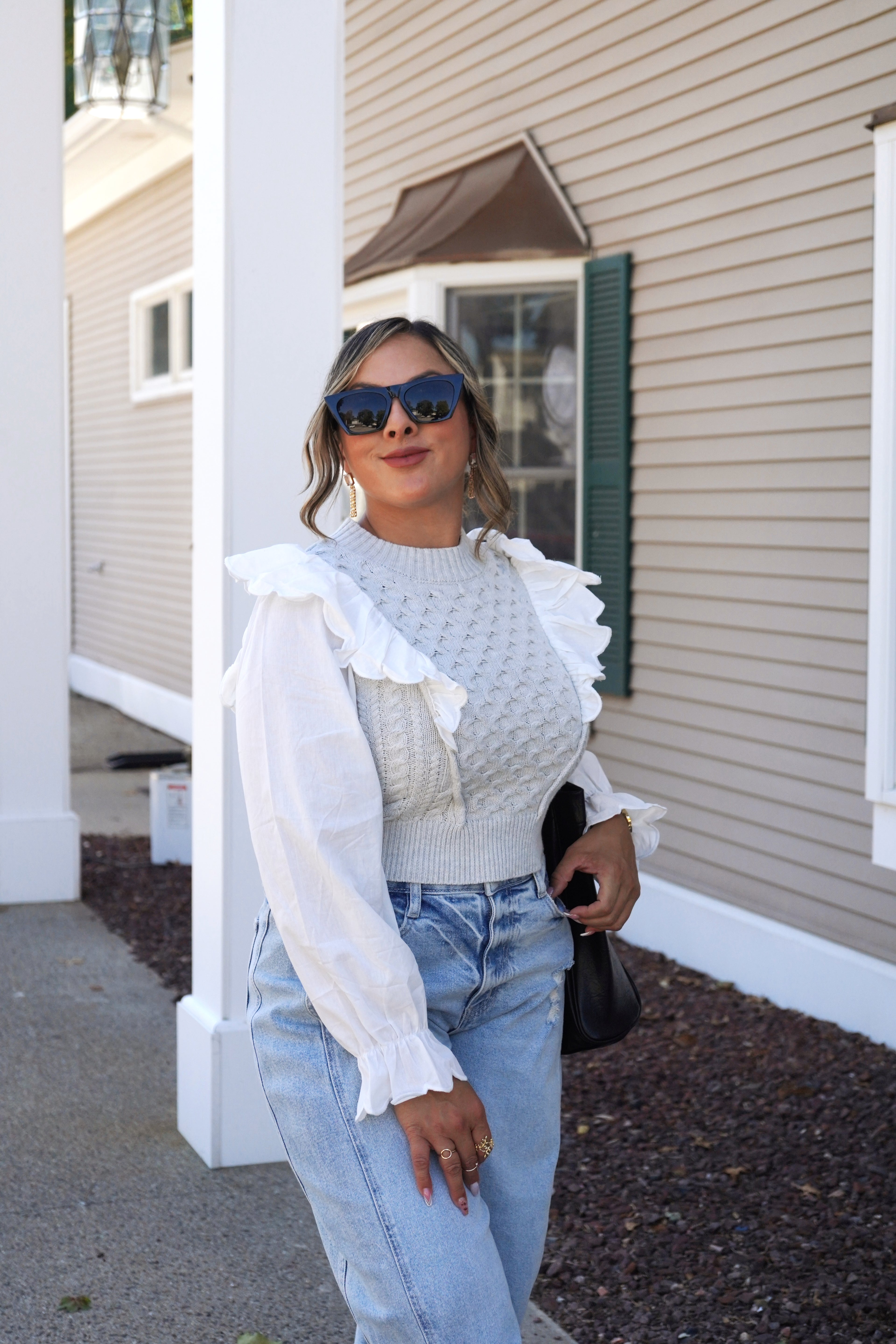 Ruffle Long Sleeve Sweater