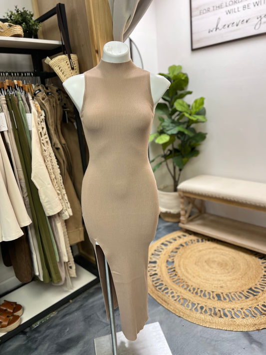Tan Body Con Dress