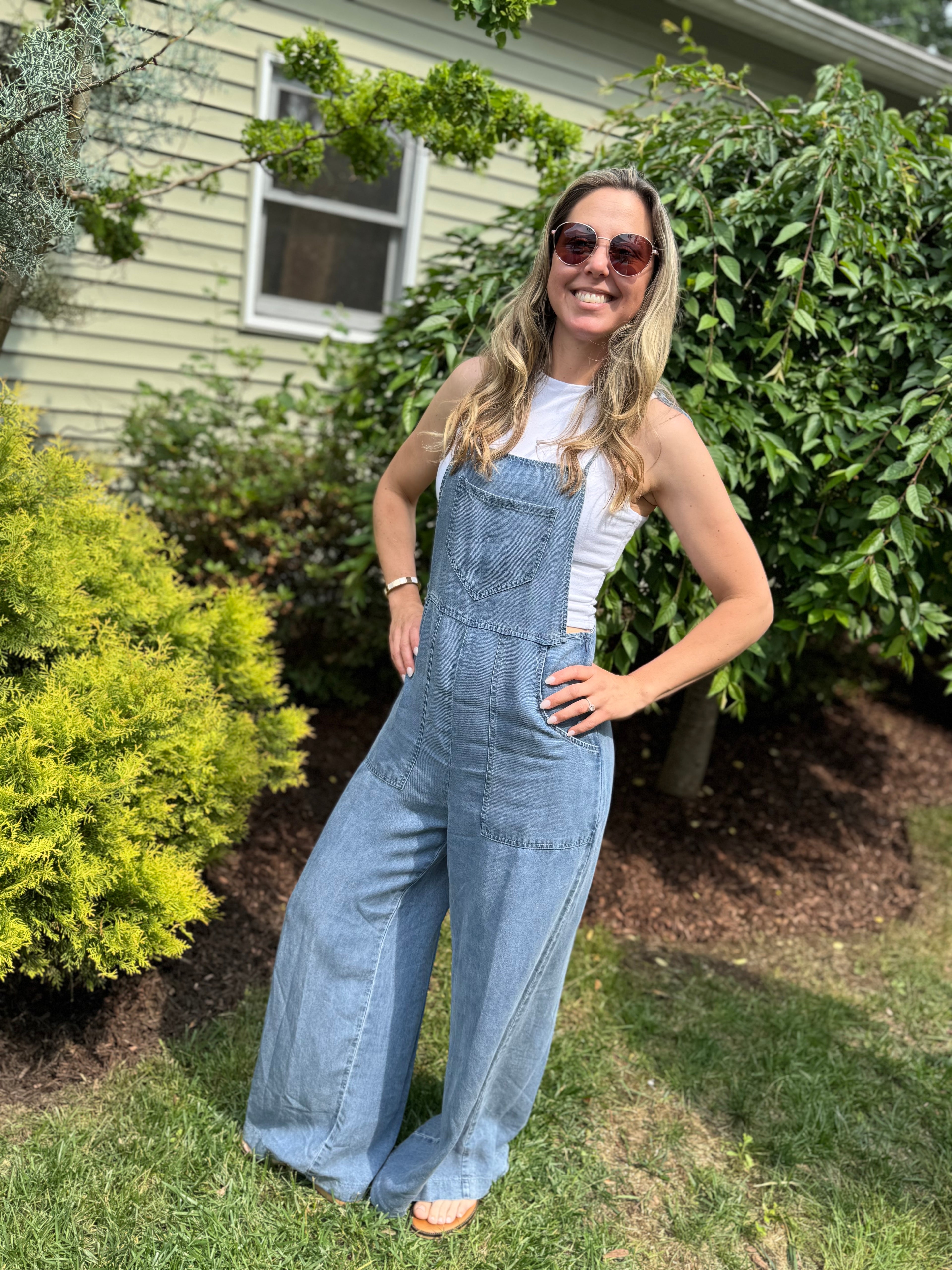 Cape Denim Romper