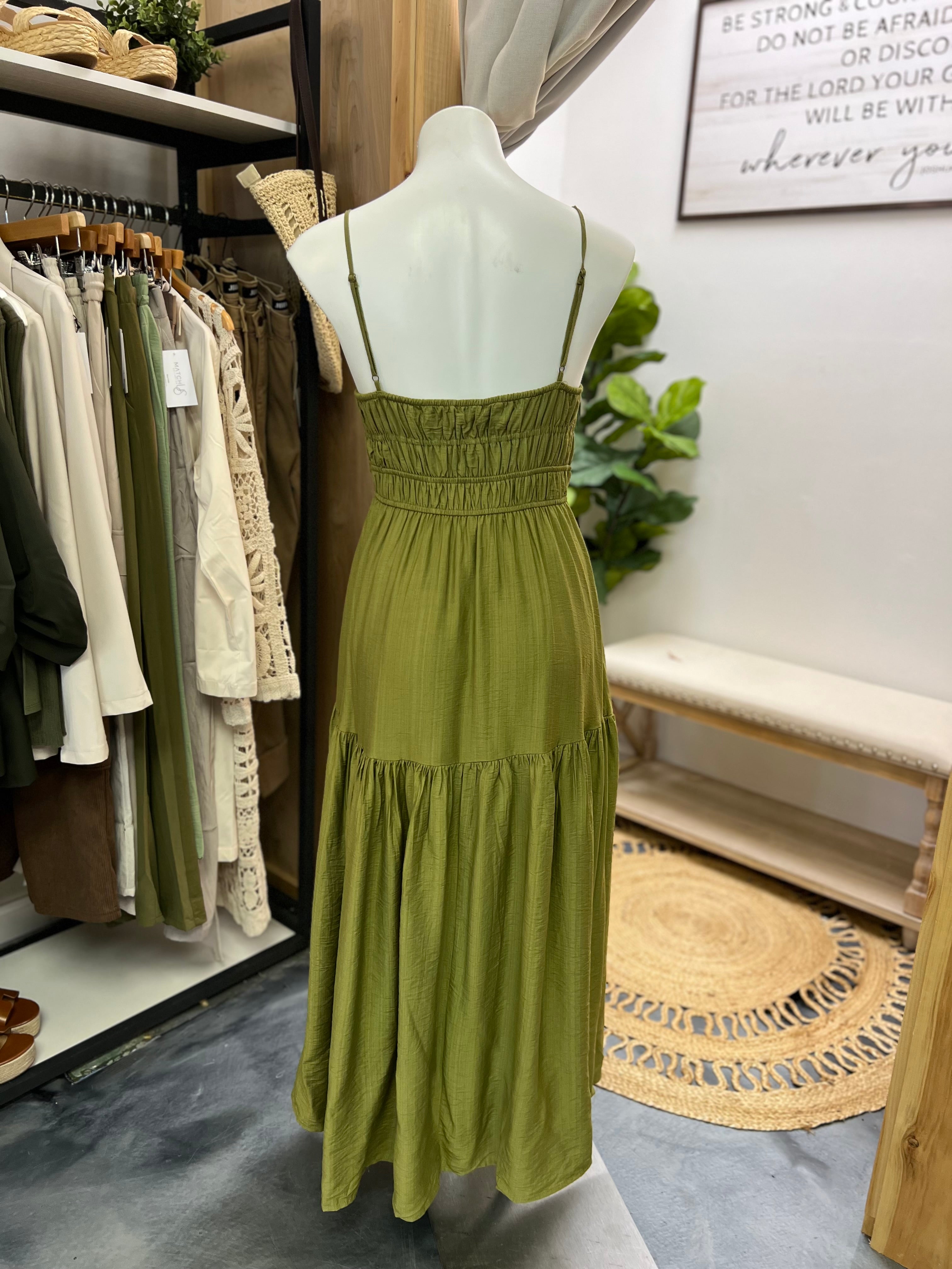 Moss Green Maxi Dress Medium Moss Green Maxi Dress Medium