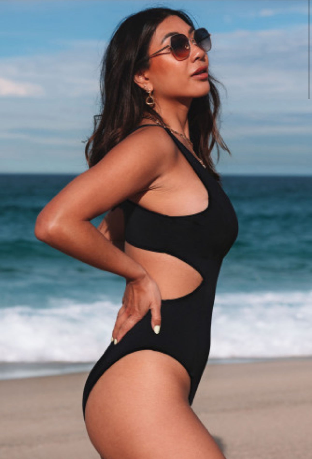 Black Split One Piece