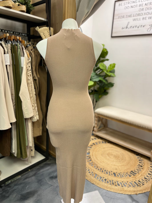 Tan Body Con Dress