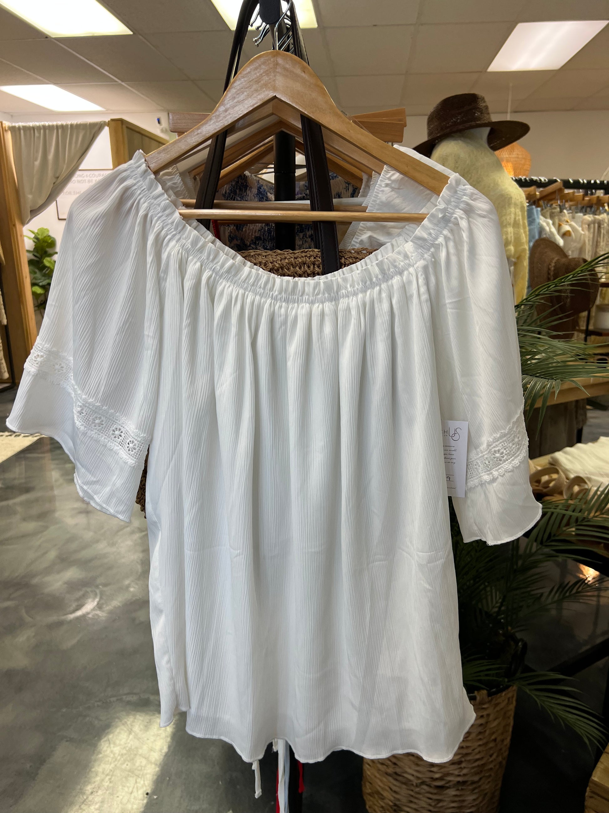 White Off the Shoulder Top