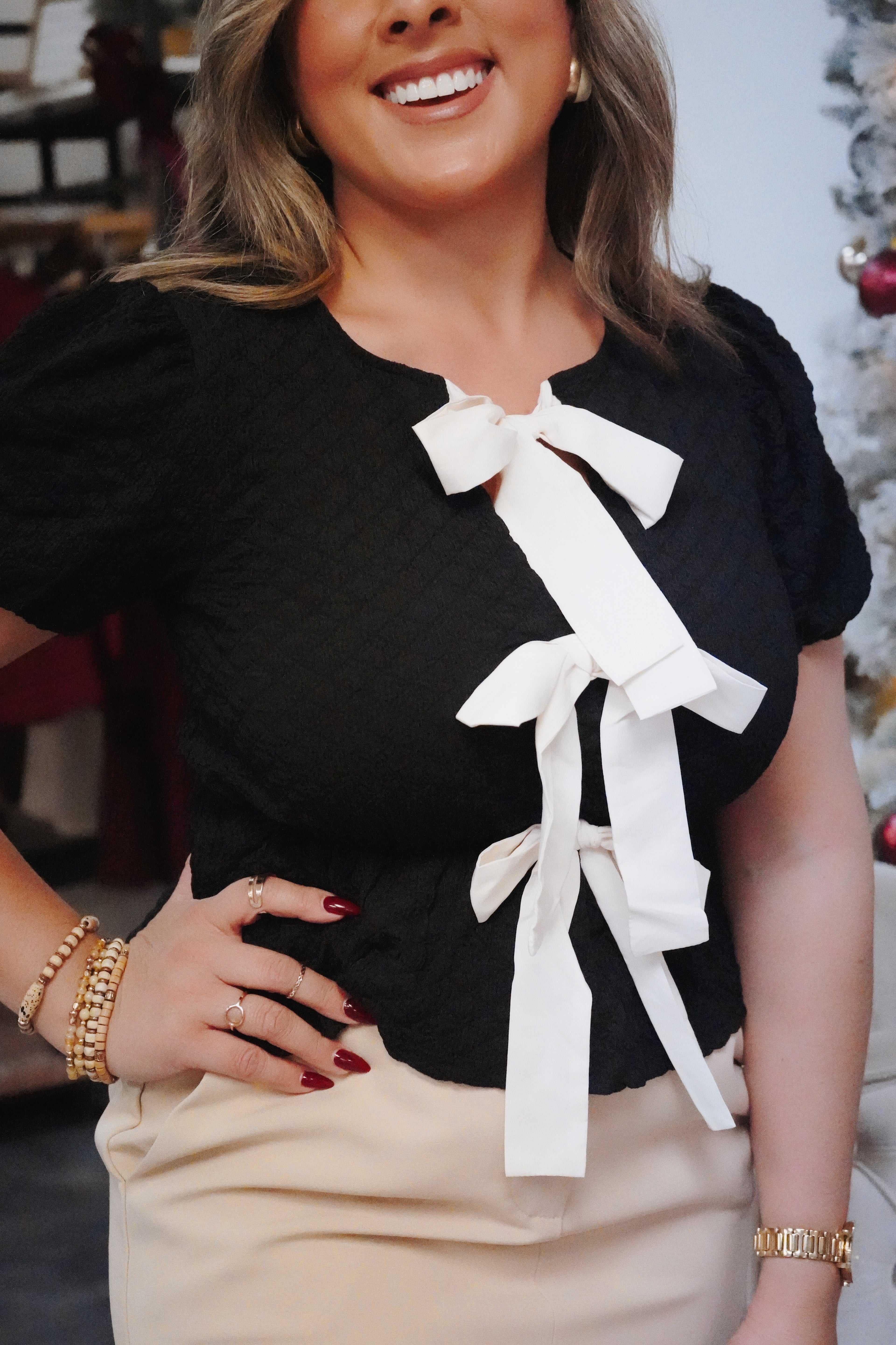 Bow Detail Top