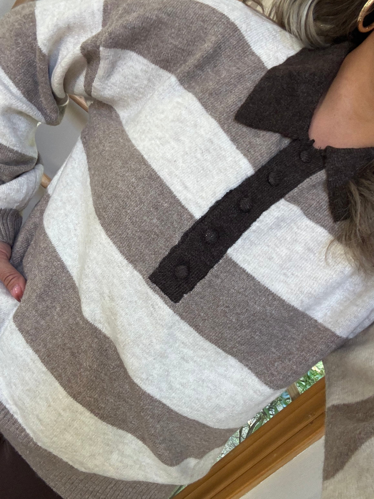 Mocha Blend Collar Sweater