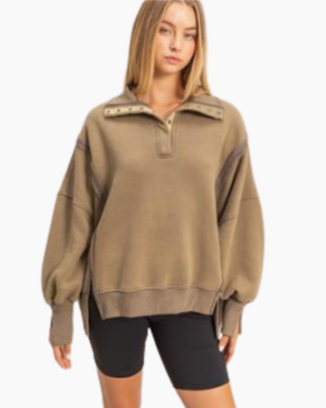 Quarter Button Sweatshirt