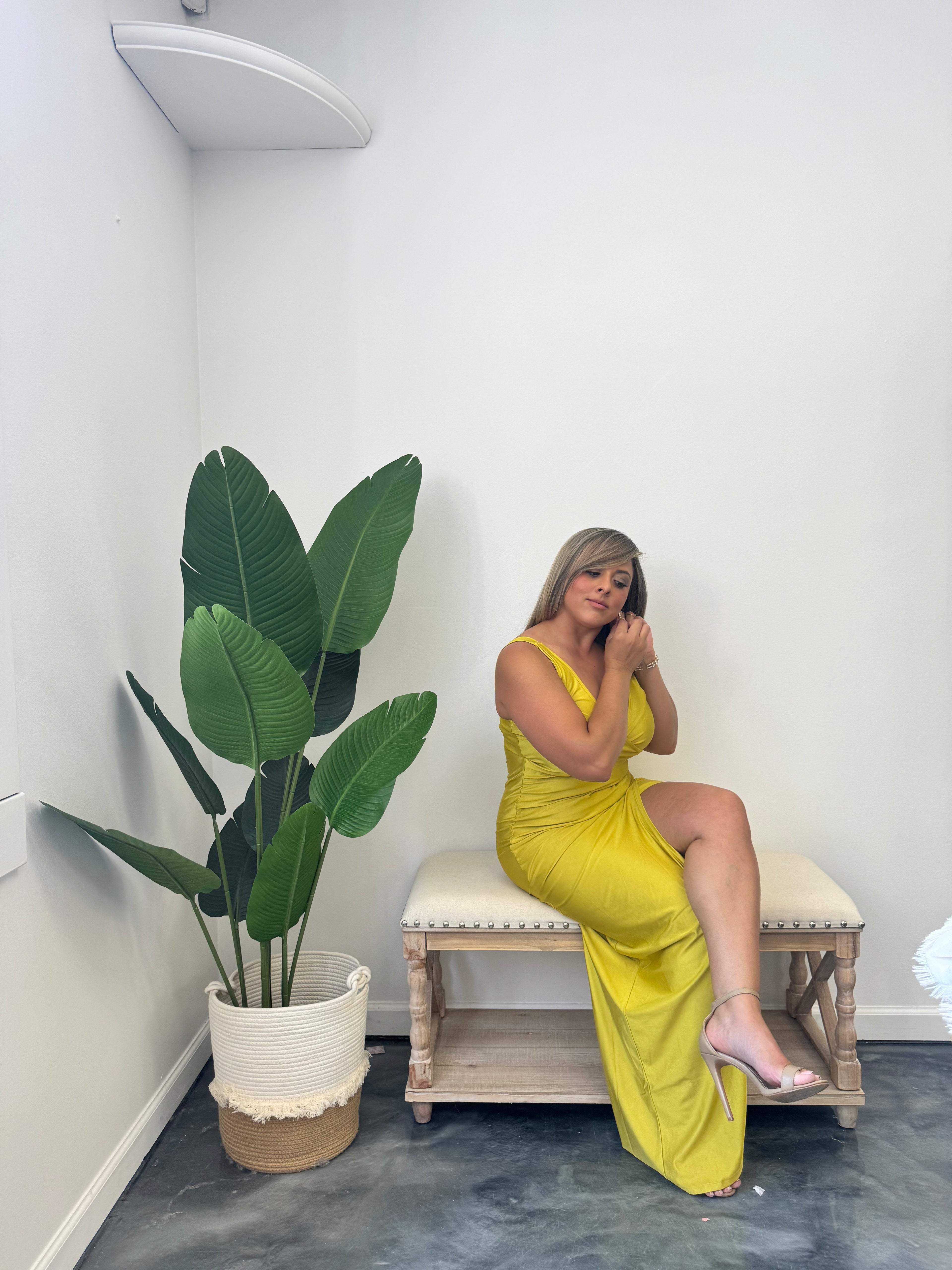 Off Shoulder Slitted Maxi Dress