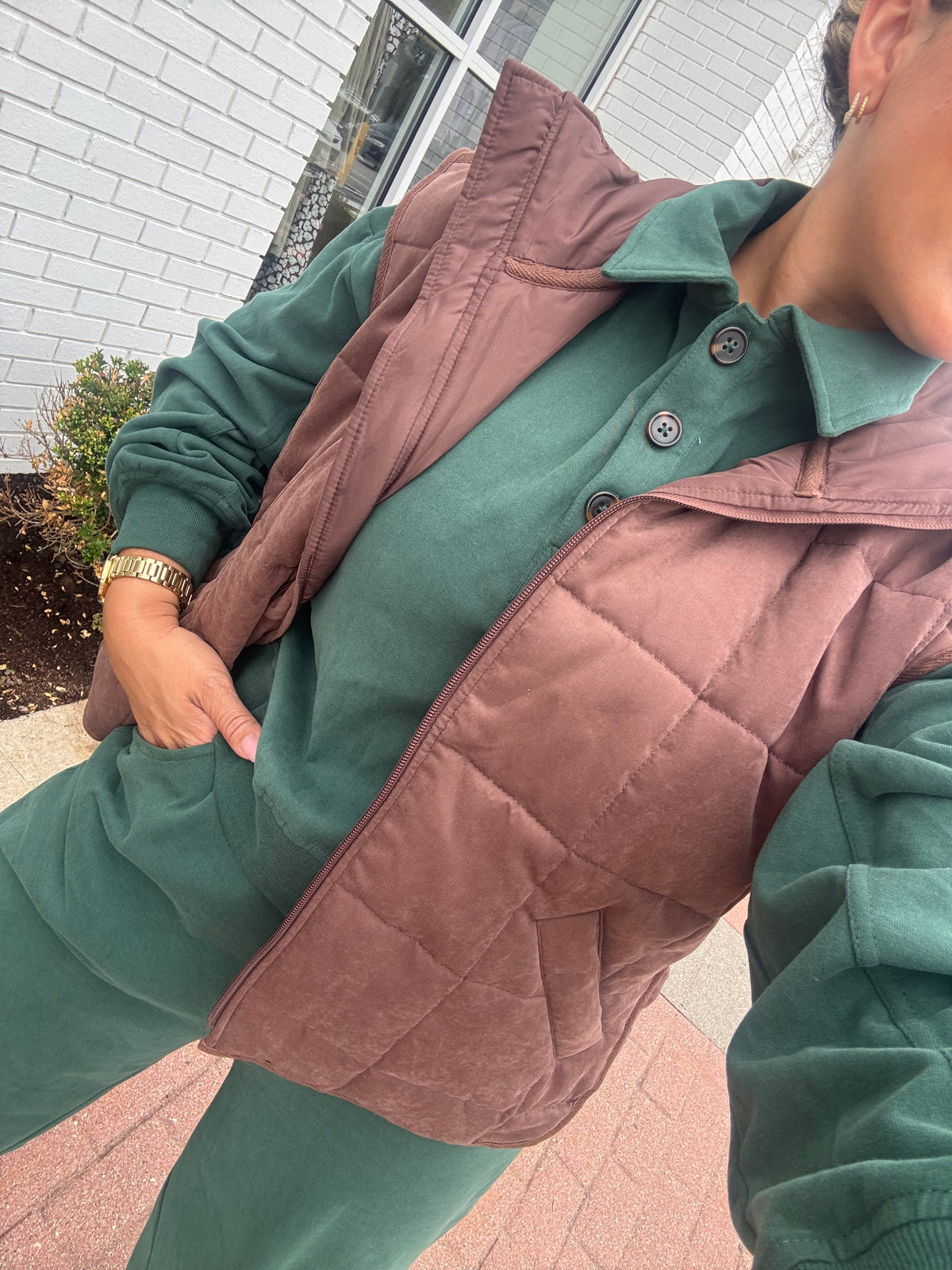 Classic Brown Puffer Vest