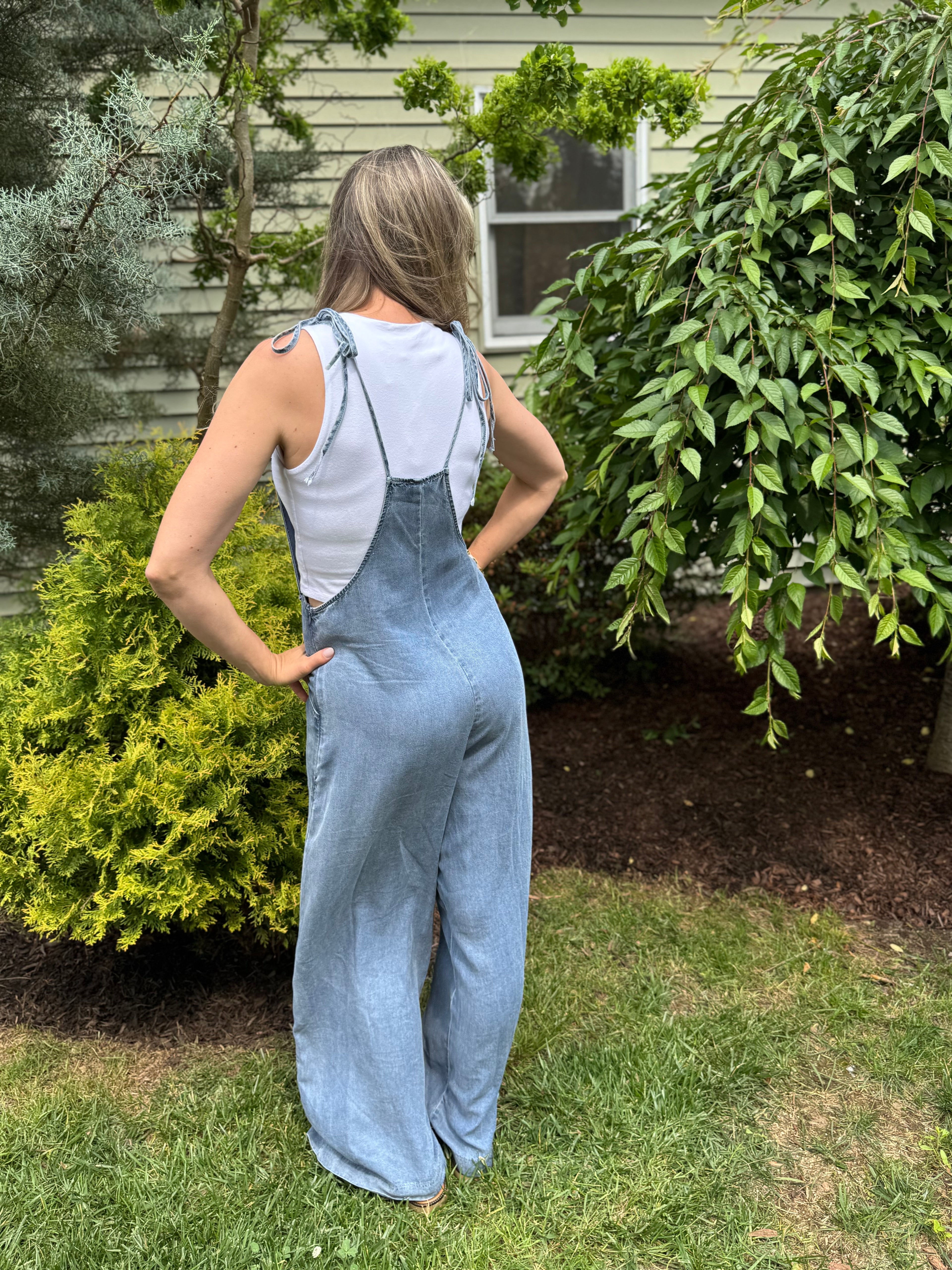 Cape Denim Romper