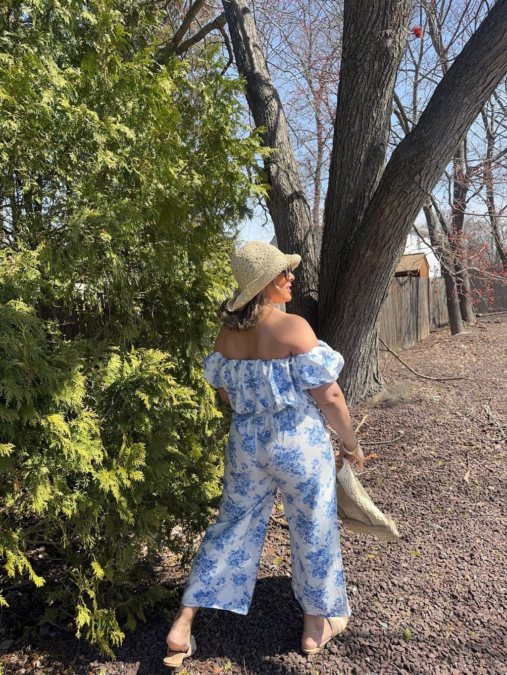 Blue Floral Pants