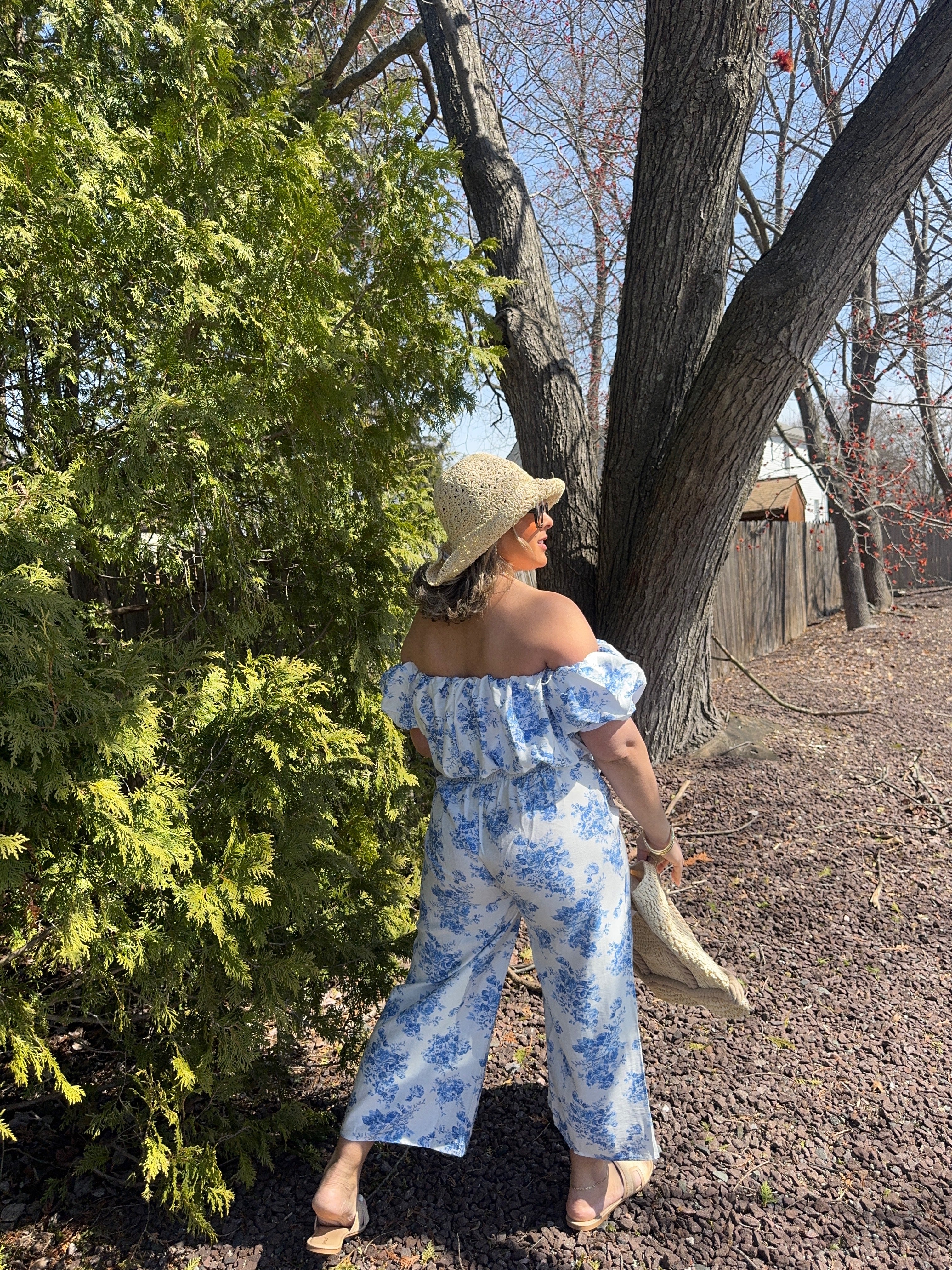 Blue Floral Pants