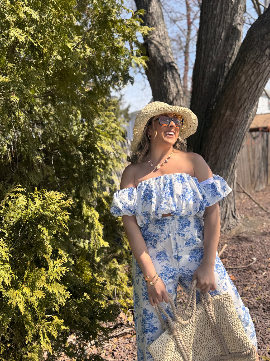 Blue Floral Top