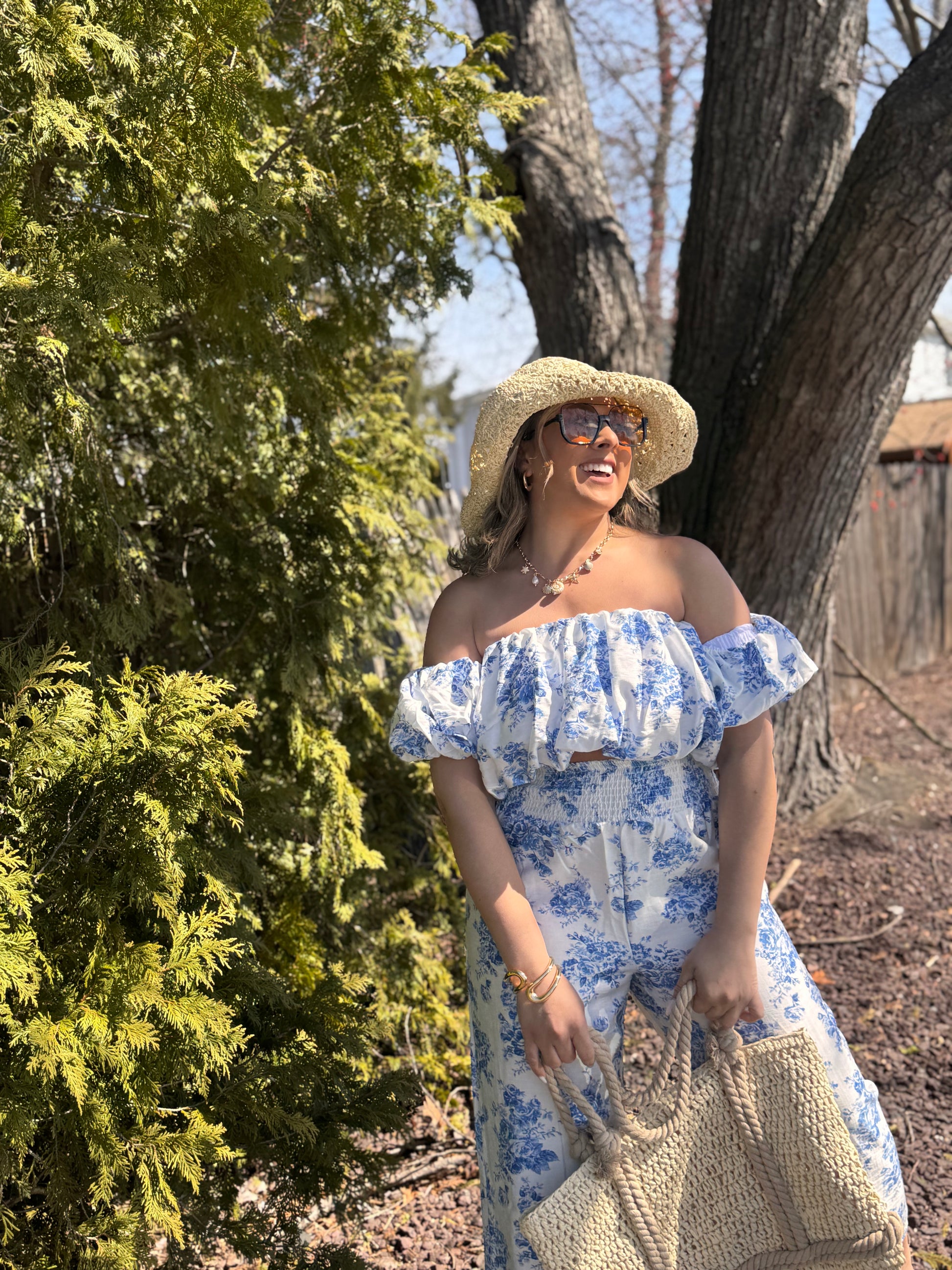 Blue Floral Top