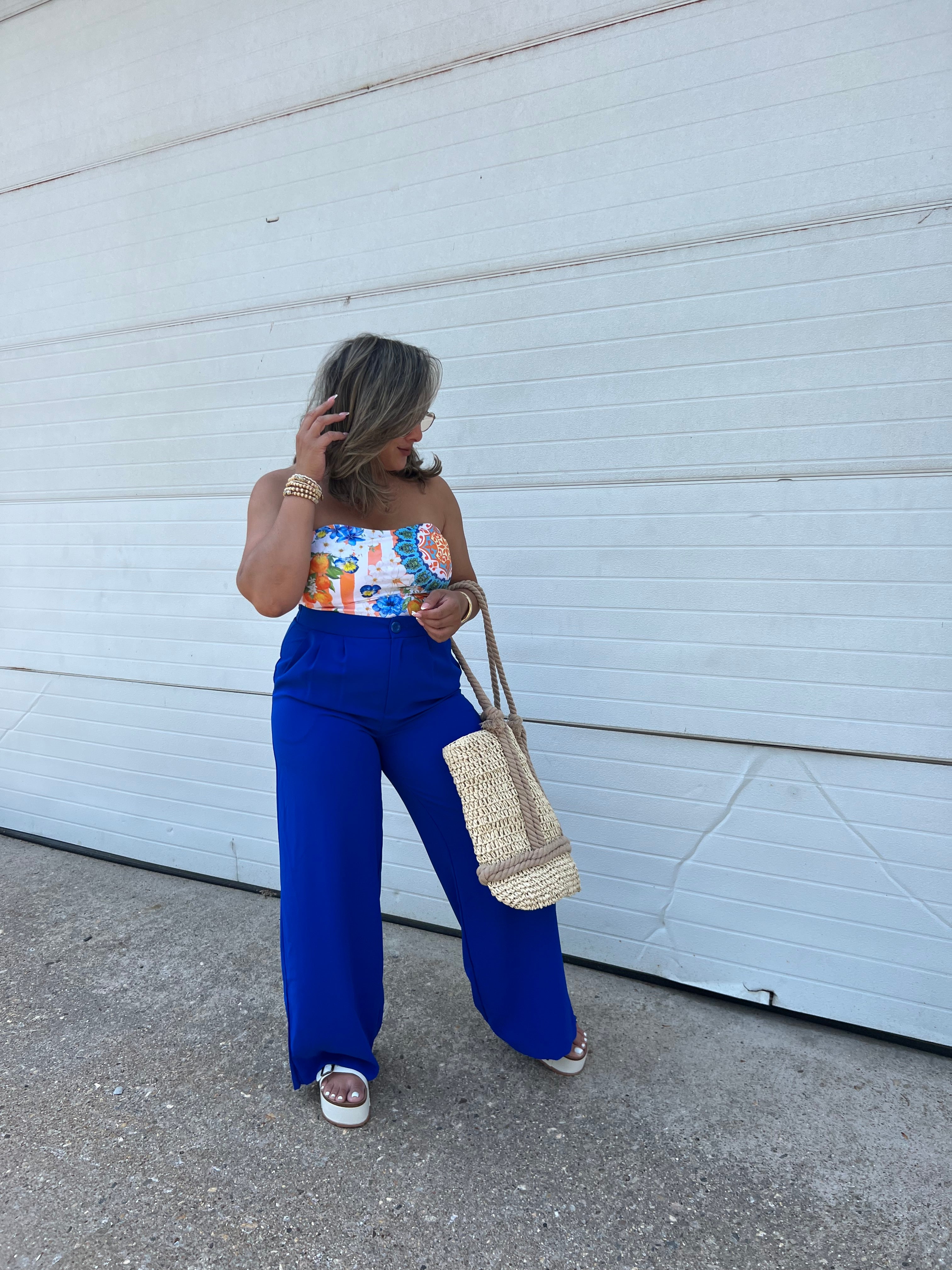 Blue Button Trousers