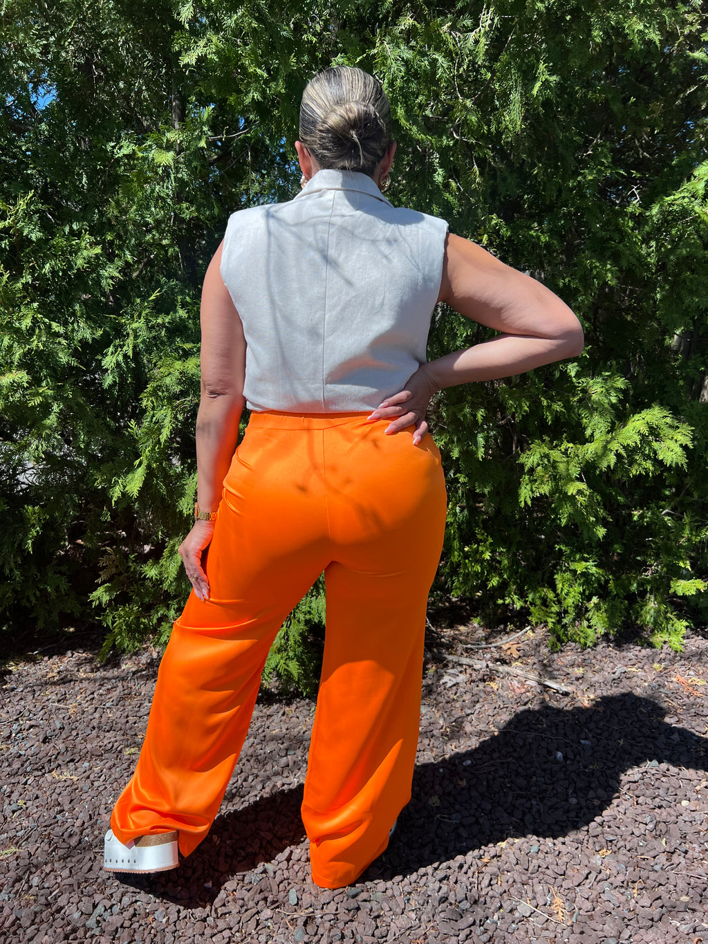 Orange Button Trousers