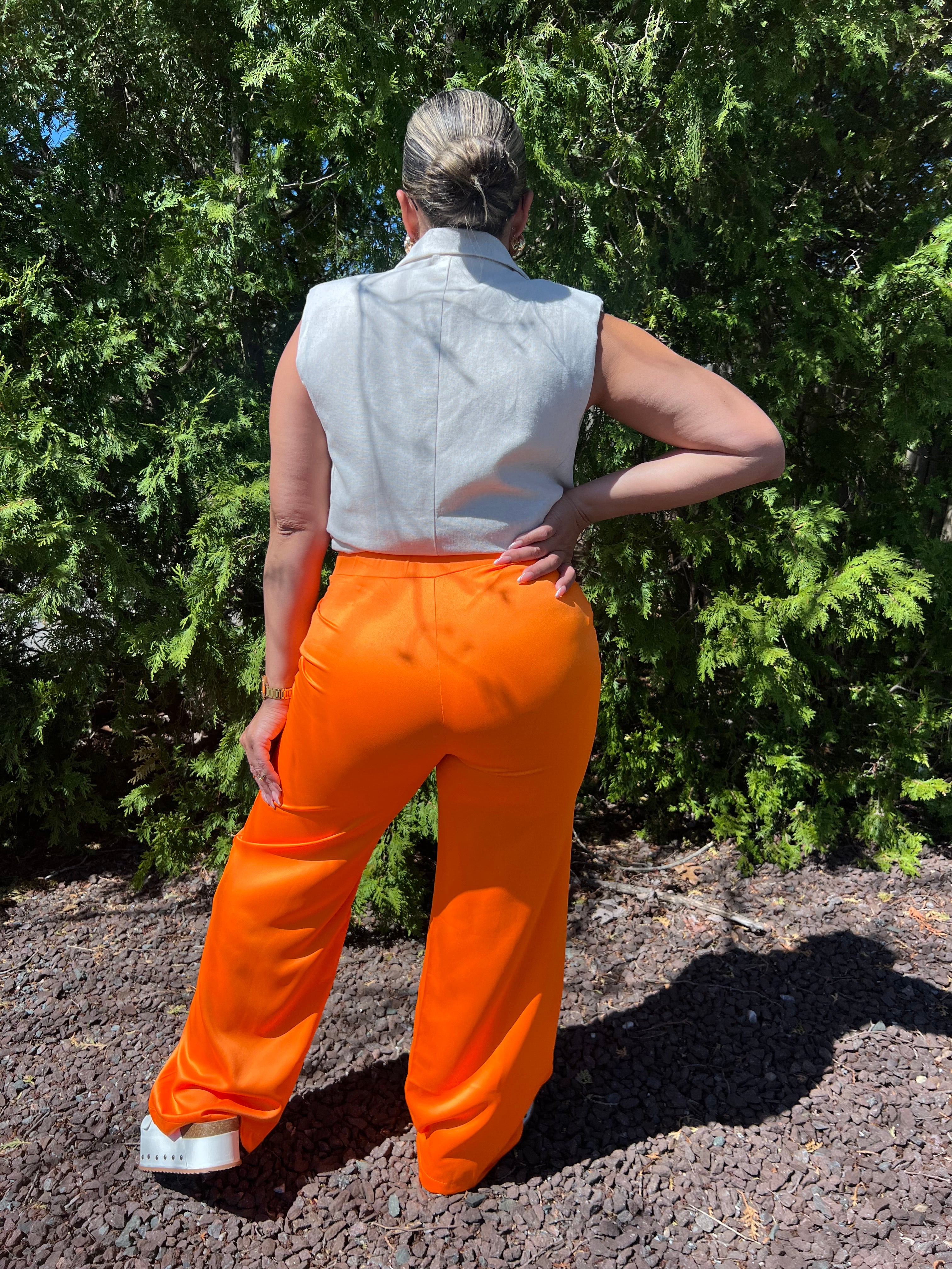 Orange Button Trousers