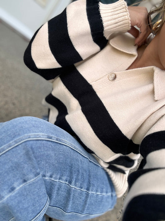 Classic Striped Collar Sweater