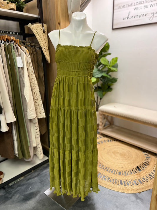 Ruffle Green Maxi Dress
