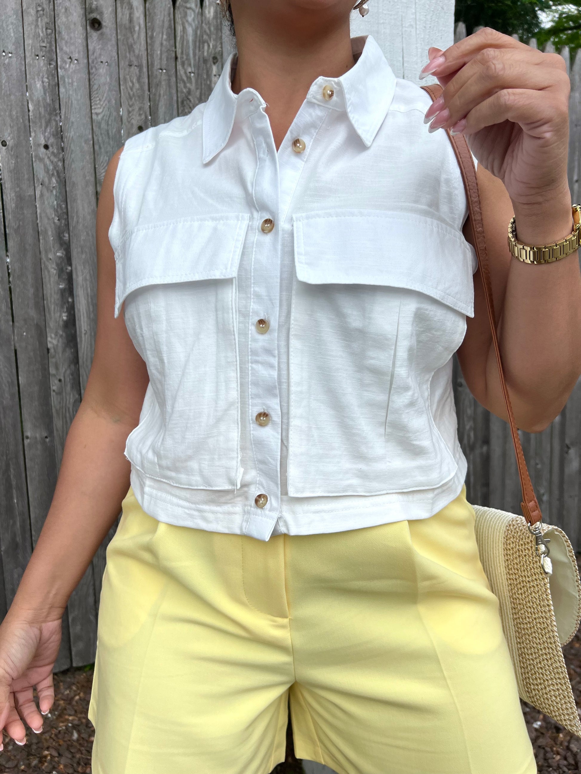 White Lany Vest Top