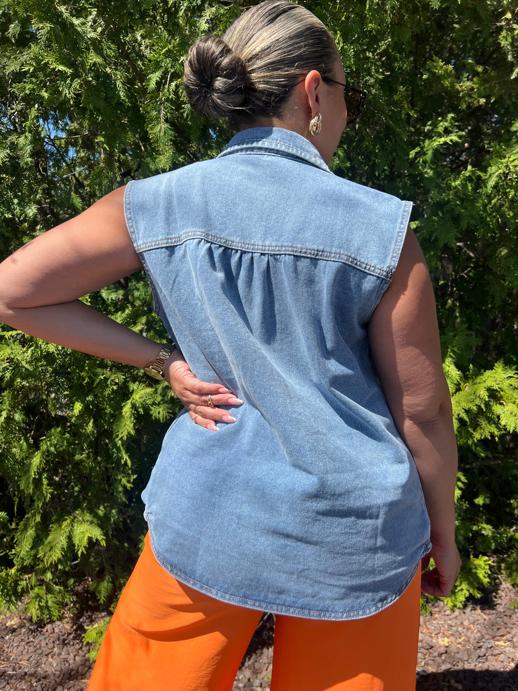 Sleeveless Denim Vest