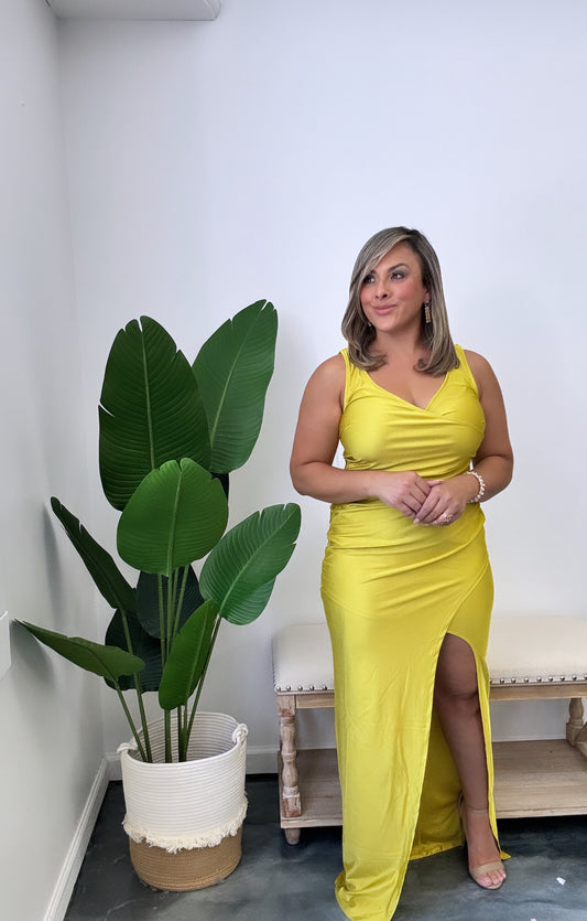 Off Shoulder Slitted Maxi Dress