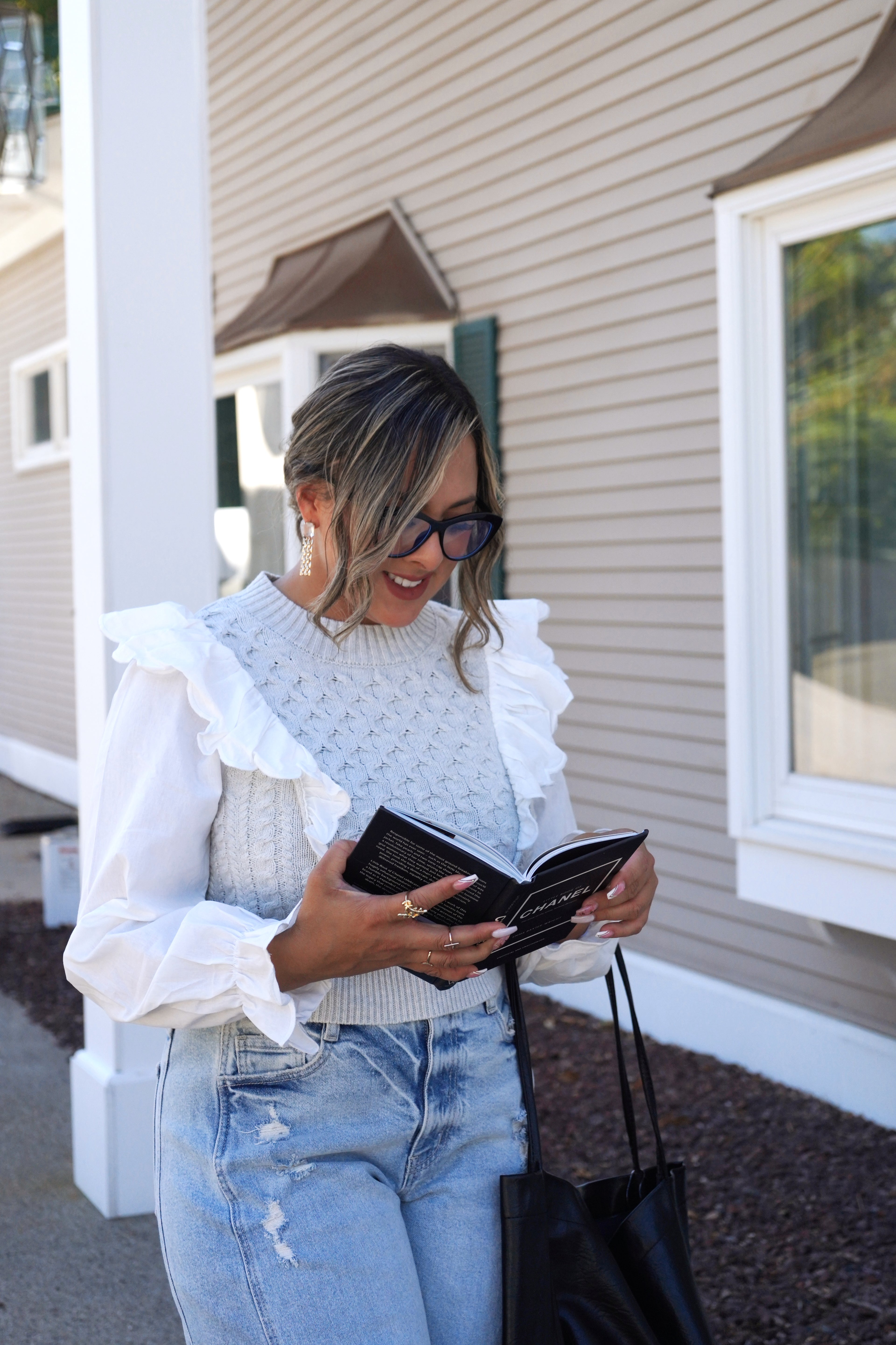 Ruffle Long Sleeve Sweater