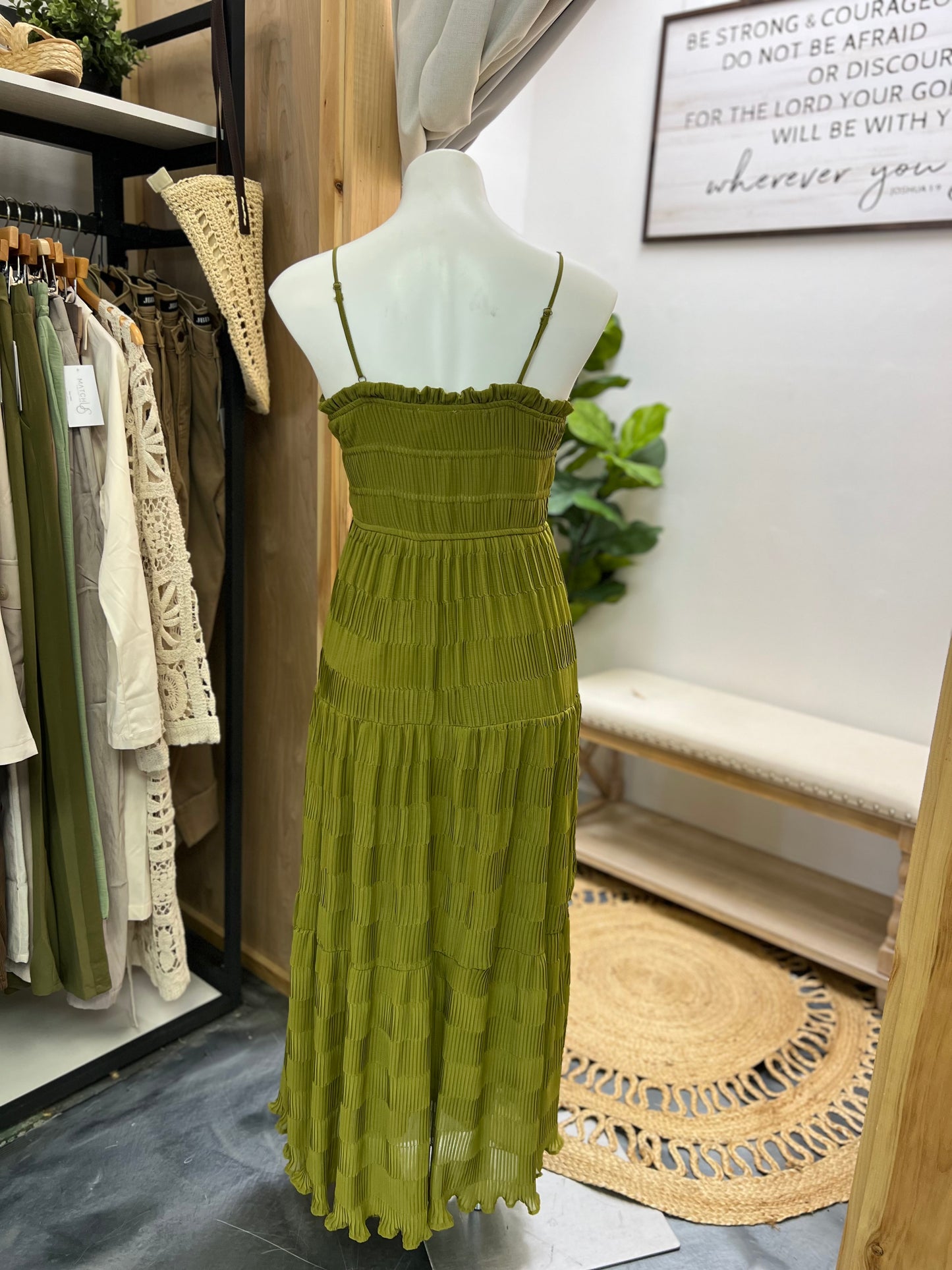 Ruffle Green Maxi Dress