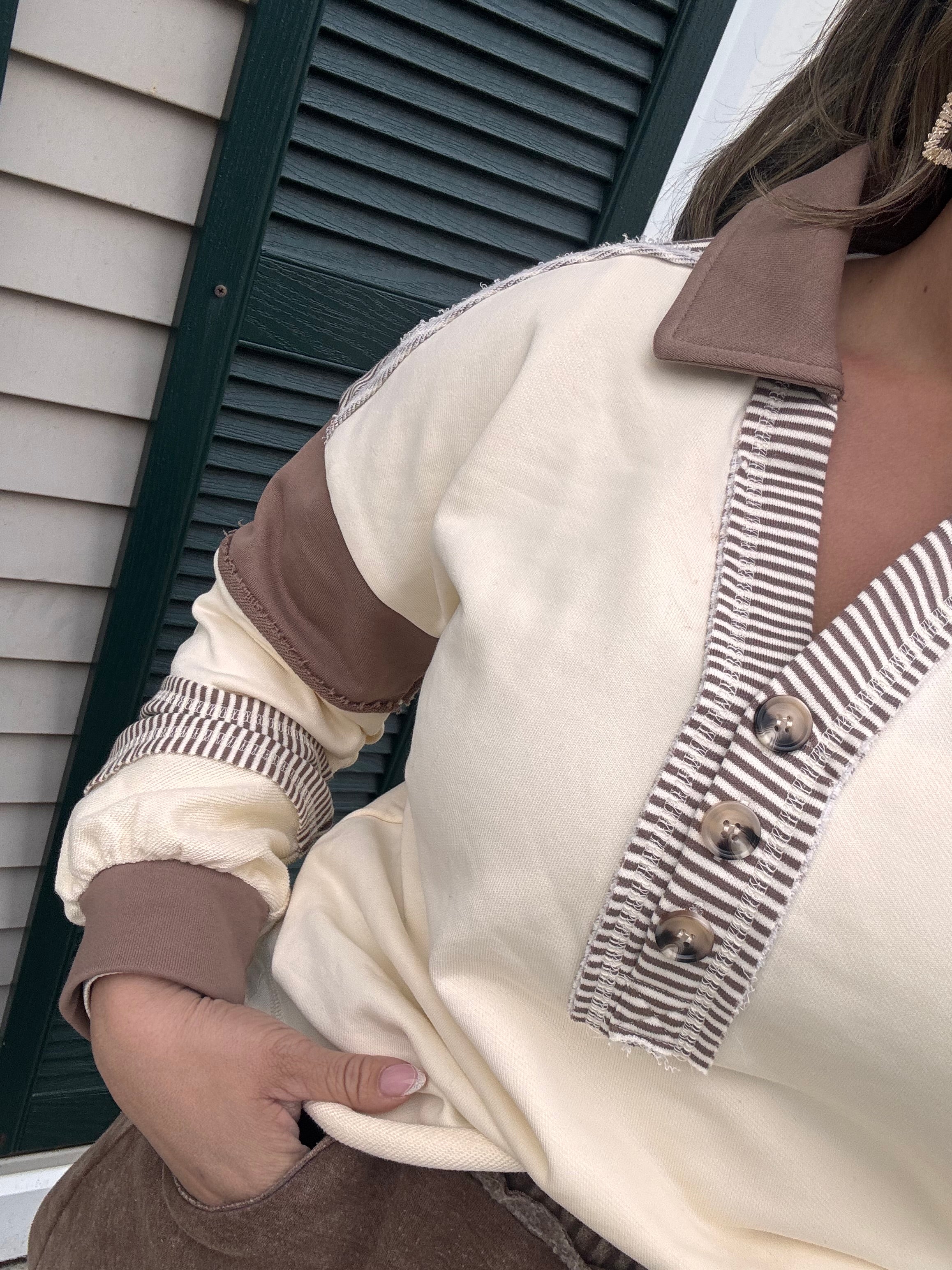Mocha Blend Collard Sweater