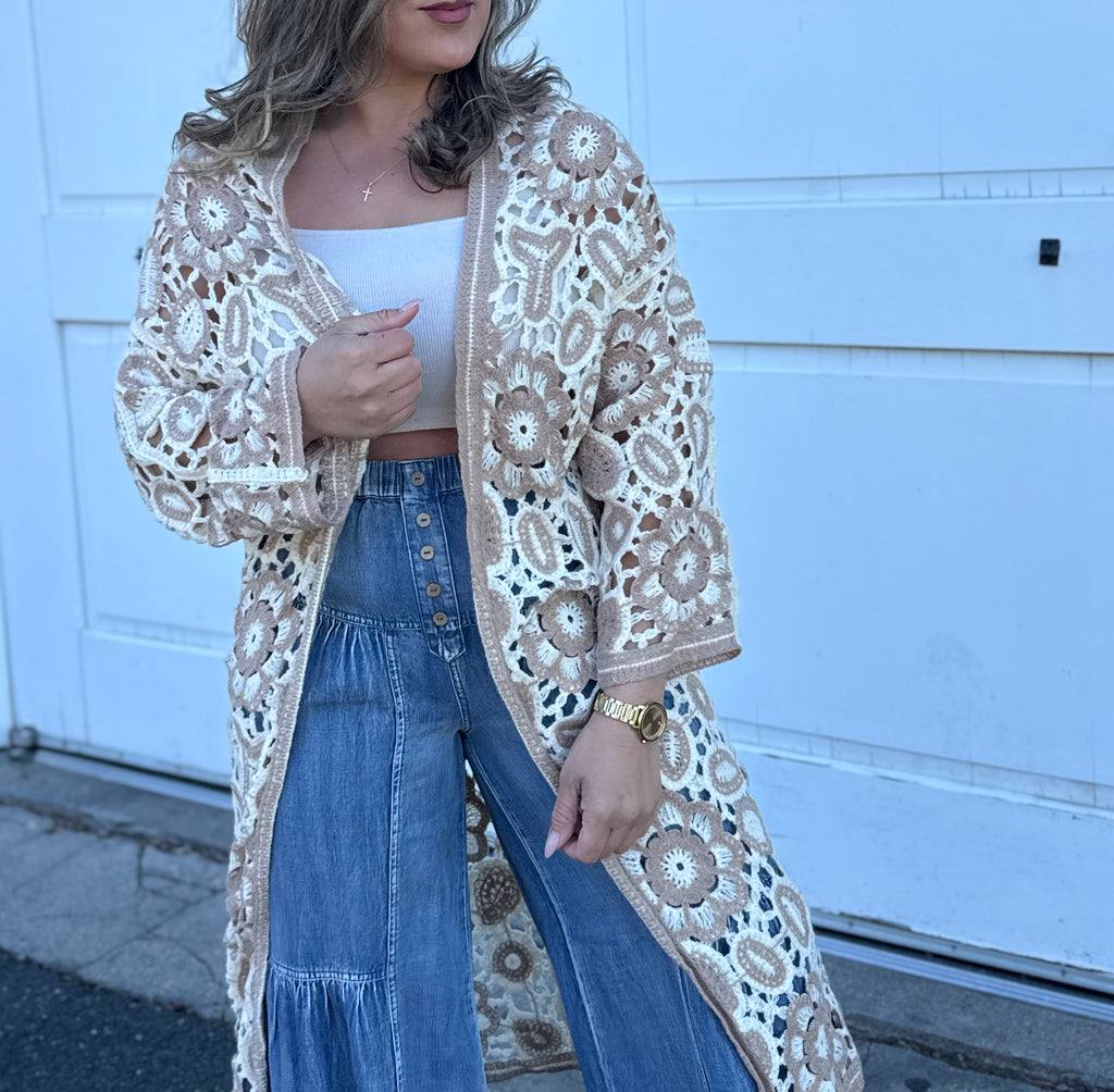 Caramel Multi Long Cardigan