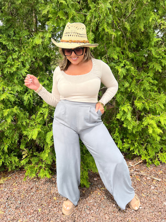 Blashe Grey Silk Pants