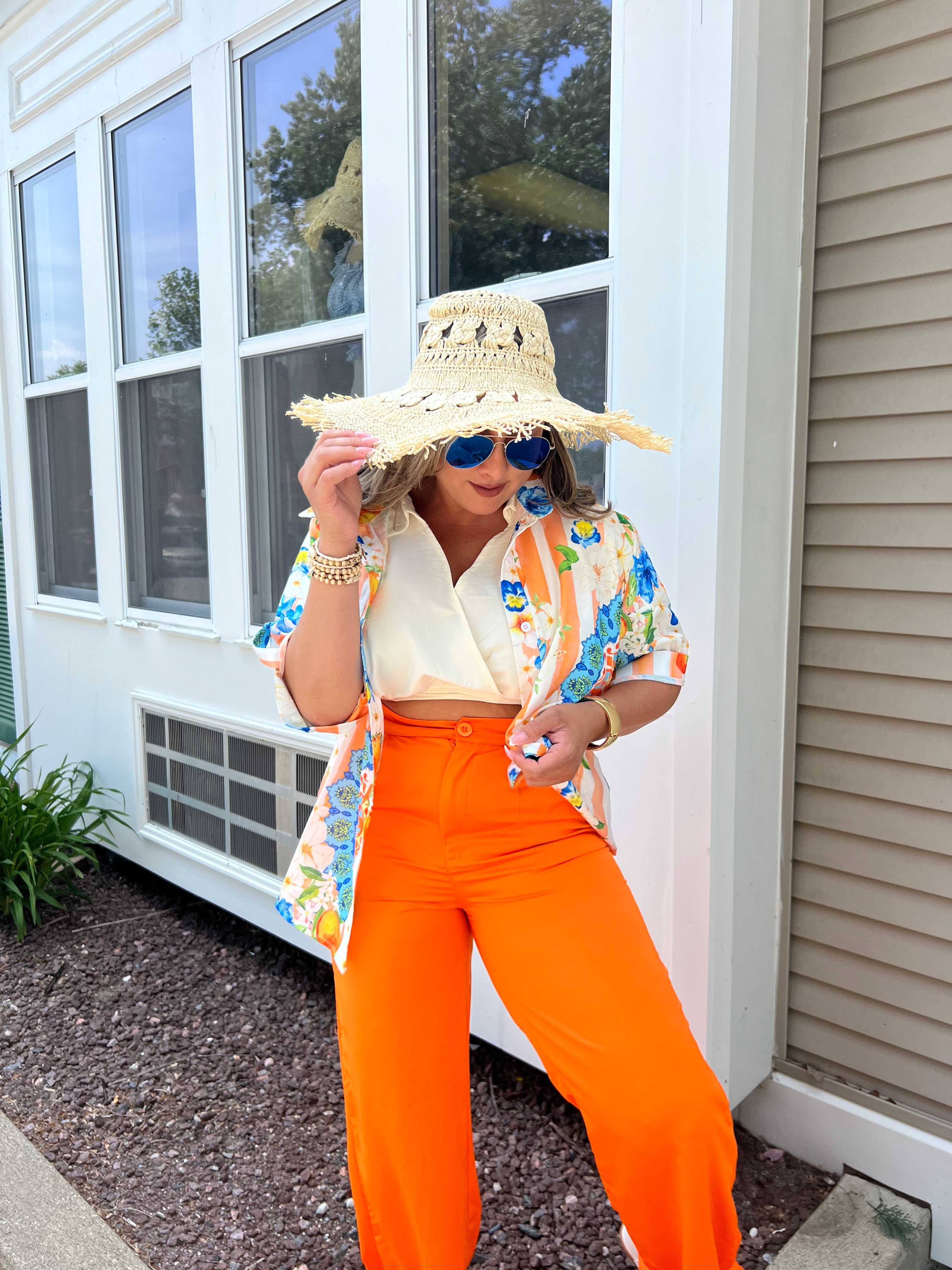 Orange Button Trousers