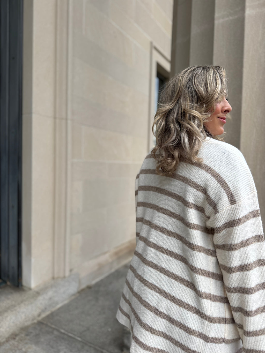 Mocha Blend Stripped Cardigan