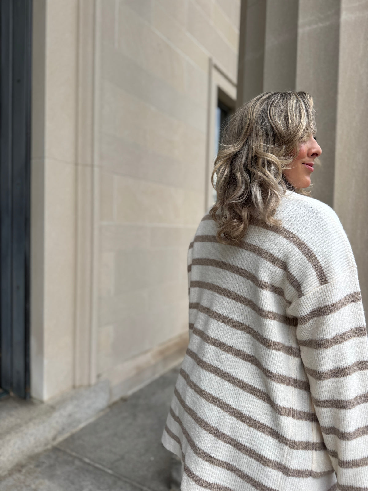 Mocha Blend Stripped Cardigan