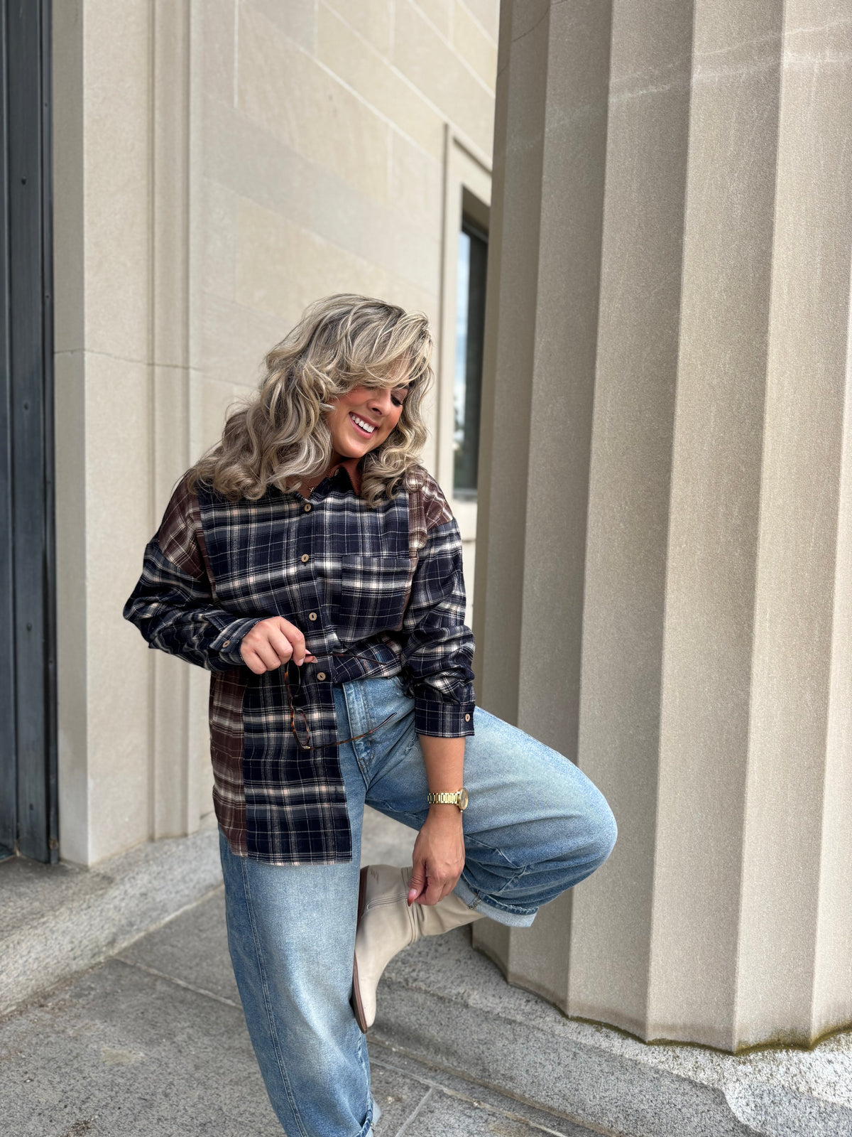 Navy Blend Cocoa Flannel