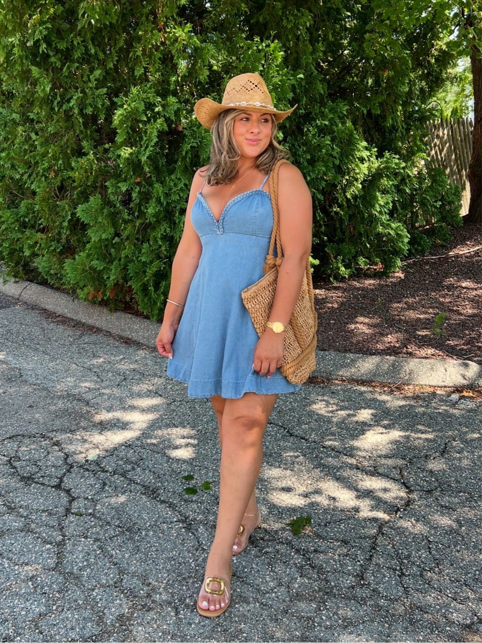 Denim Knot Mini Dress