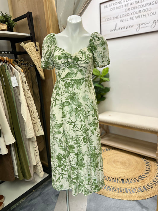 Floral Green Maxi Dress