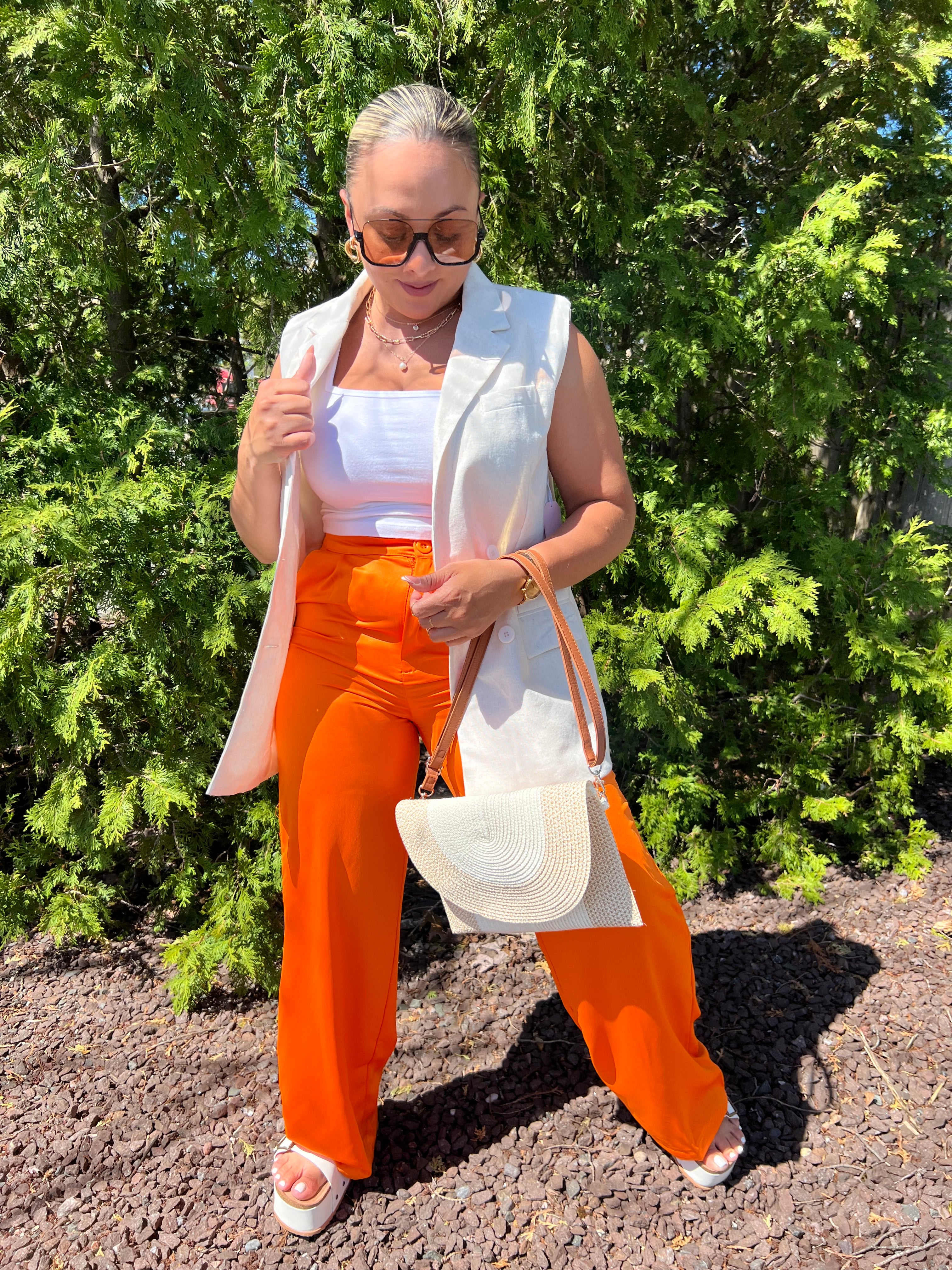 Orange Button Trousers
